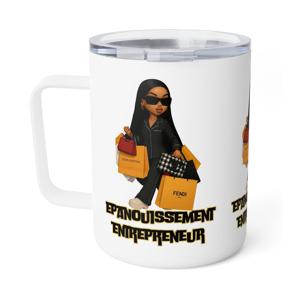 Chic Insulated Coffee Mug, Fashion Mug for Entrepreneurs, Stylish Drinkware Gift, Trendy Beverage Container, Unique Coffee Lover Gift