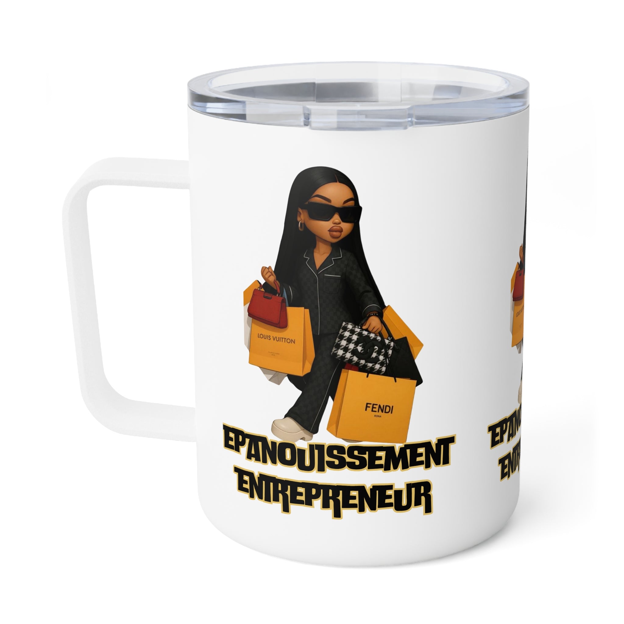 Chic Insulated Coffee Mug, Fashion Mug for Entrepreneurs, Stylish Drinkware Gift, Trendy Beverage Container, Unique Coffee Lover Gift