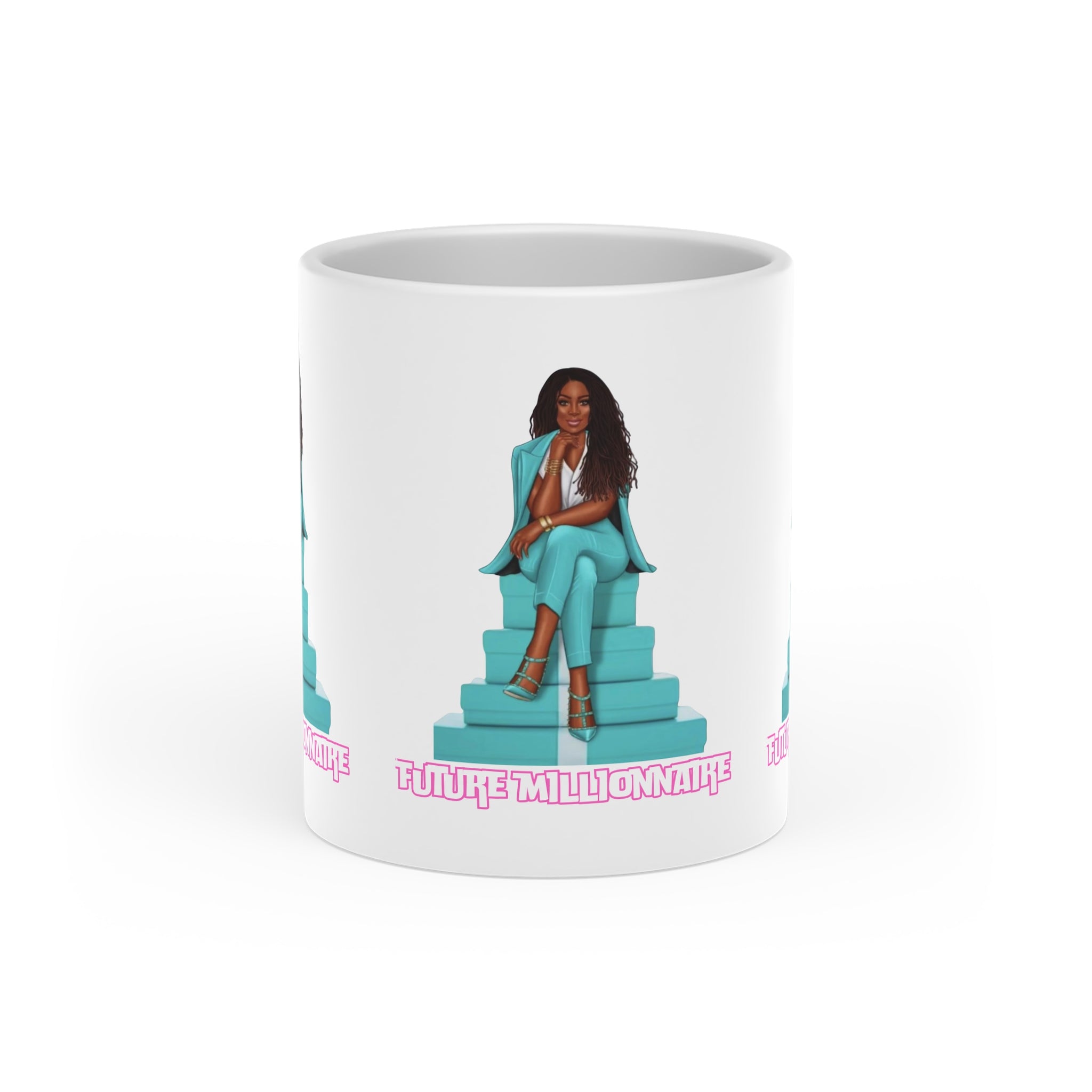 Empowering Heart-Shaped Mug: Future Millionaire, Inspirational Gift, Motivational Coffee Cup, Entrepreneur Mug, Unique Decor