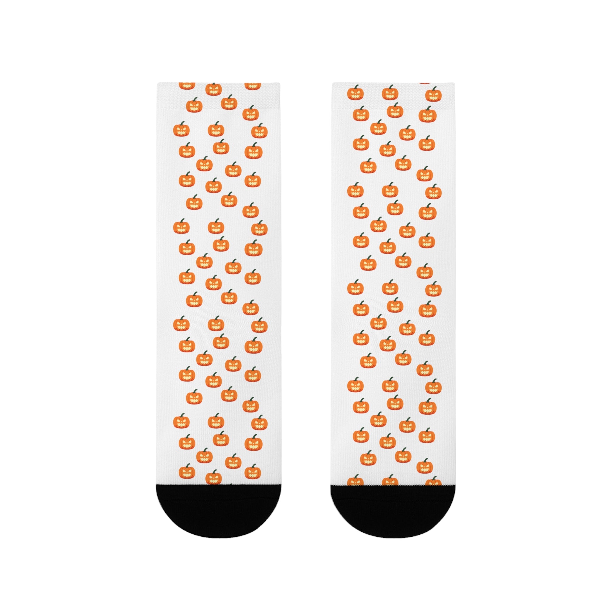 Cute Pumpkin Print Crew Socks for Fall, Halloween Gift, Cozy Autumn Wear, Funky Sock Collection, Whimsical Festive Socks