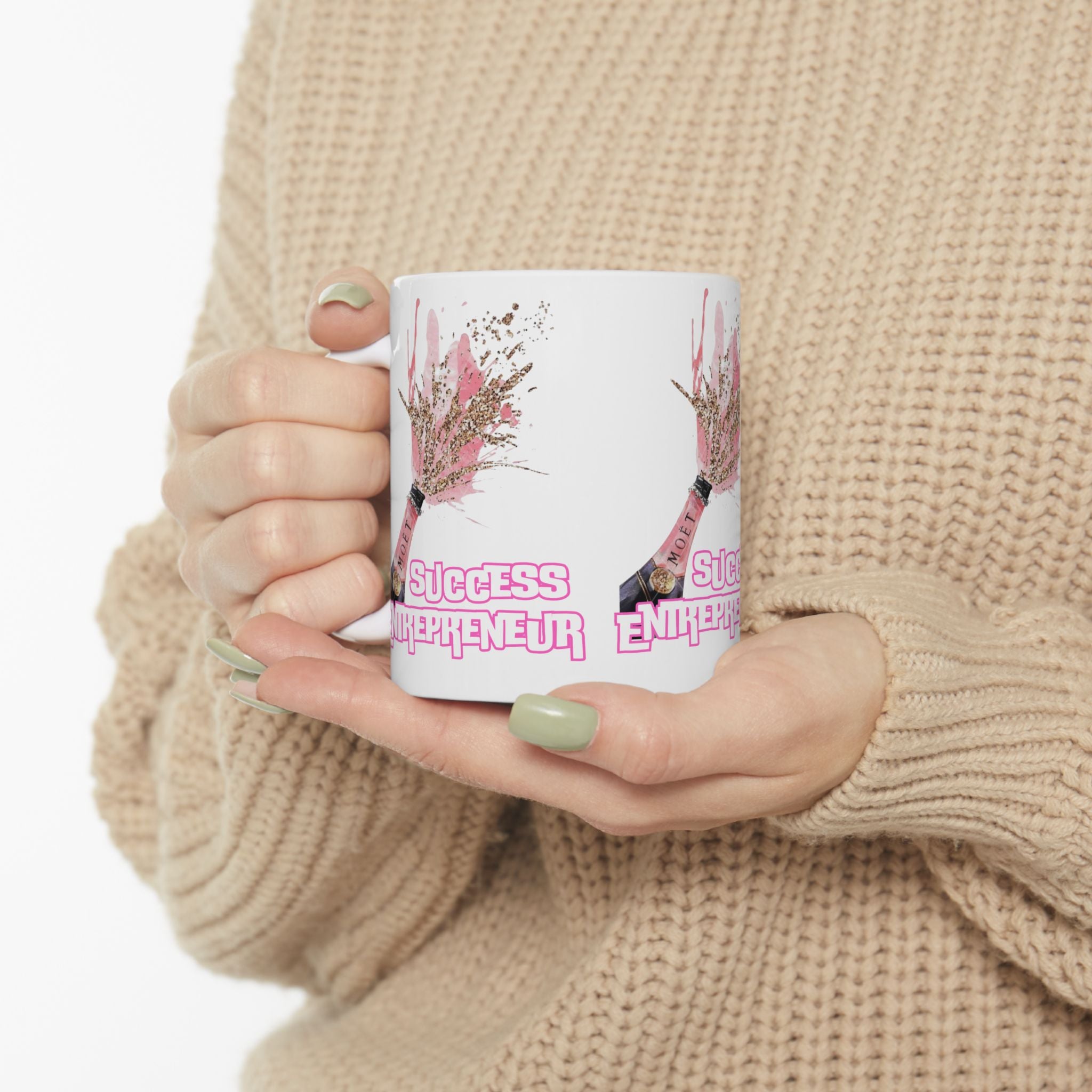 Motivational Ceramic Mug for Entrepreneurs, Success Gift, Inspirational Beverage Holder, Business Owner Coffee Cup, Unique Office Decor