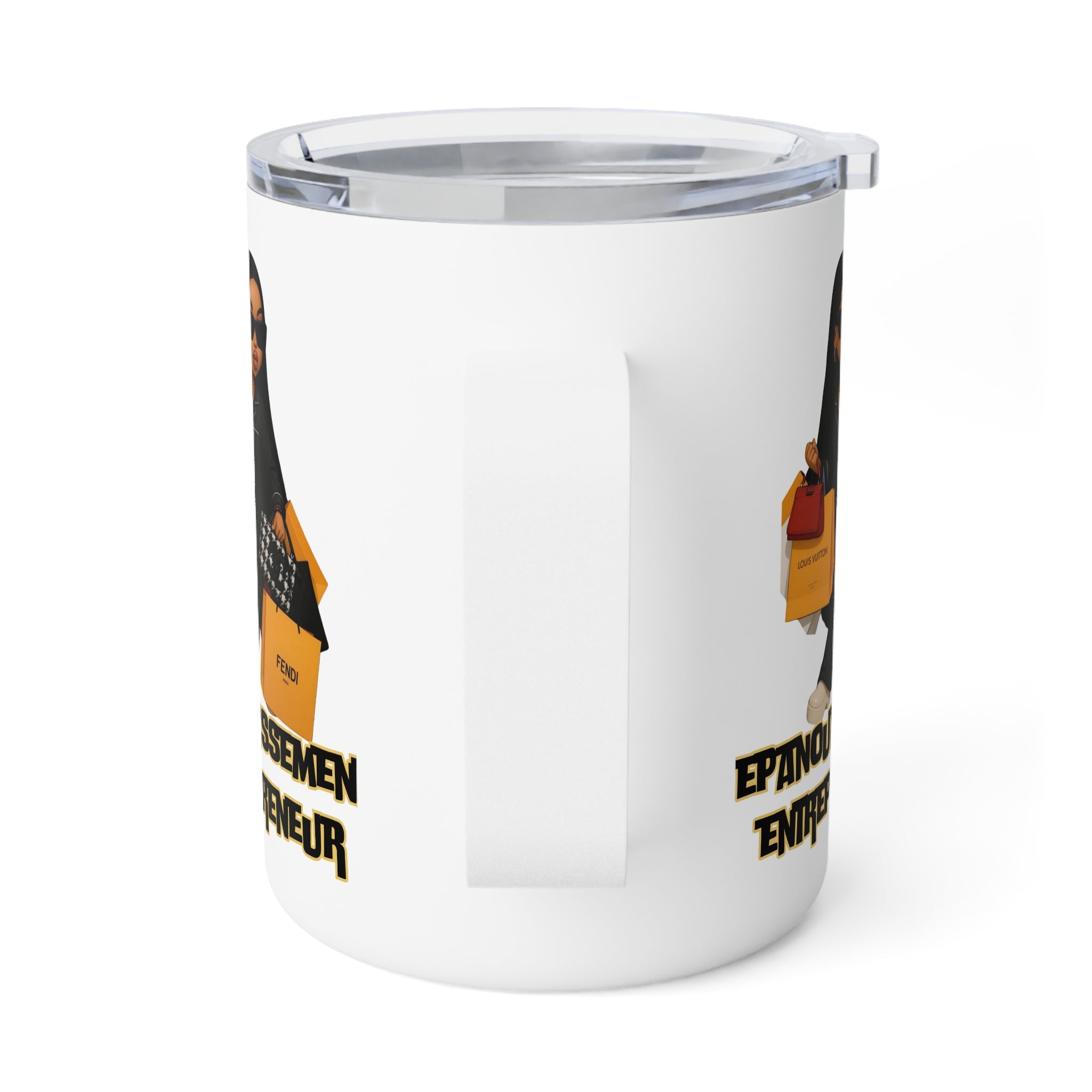 Chic Insulated Coffee Mug, Fashion Mug for Entrepreneurs, Stylish Drinkware Gift, Trendy Beverage Container, Unique Coffee Lover Gift