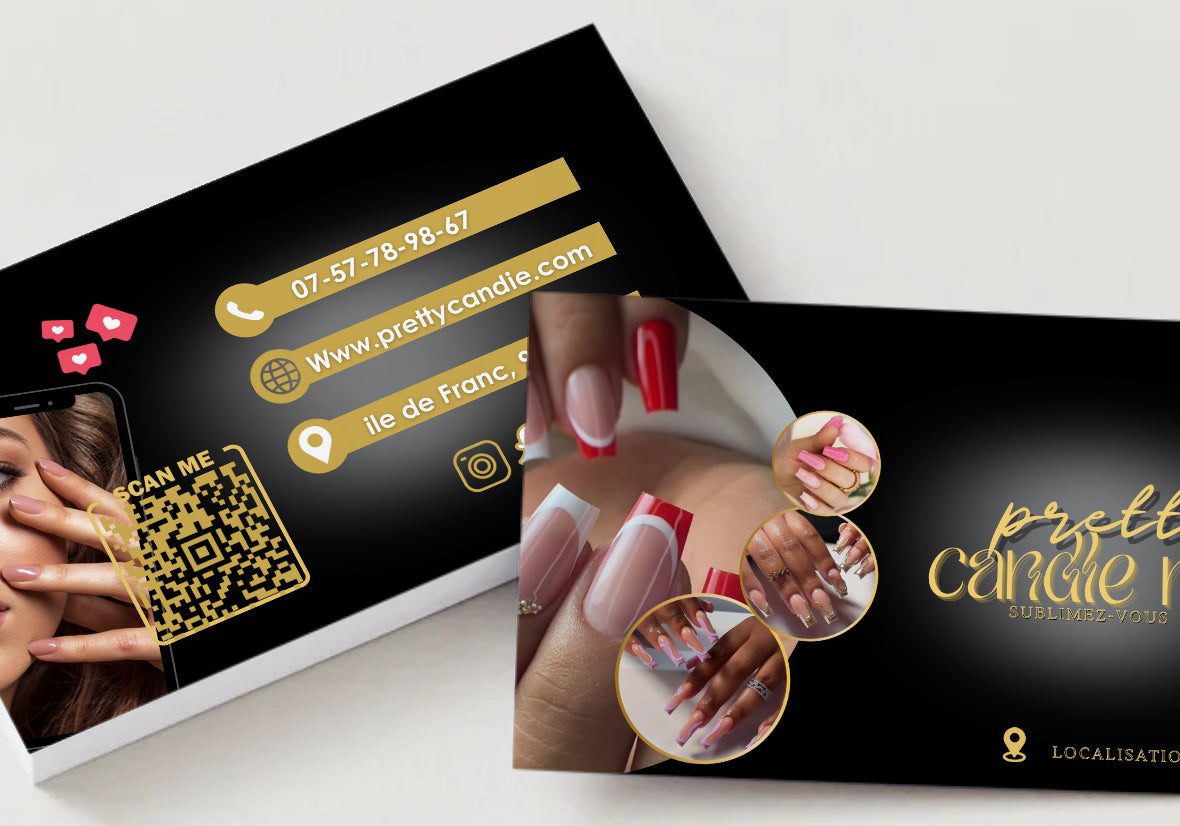 Carte de visite digitale professionnelle – Onglerie & Nail Art