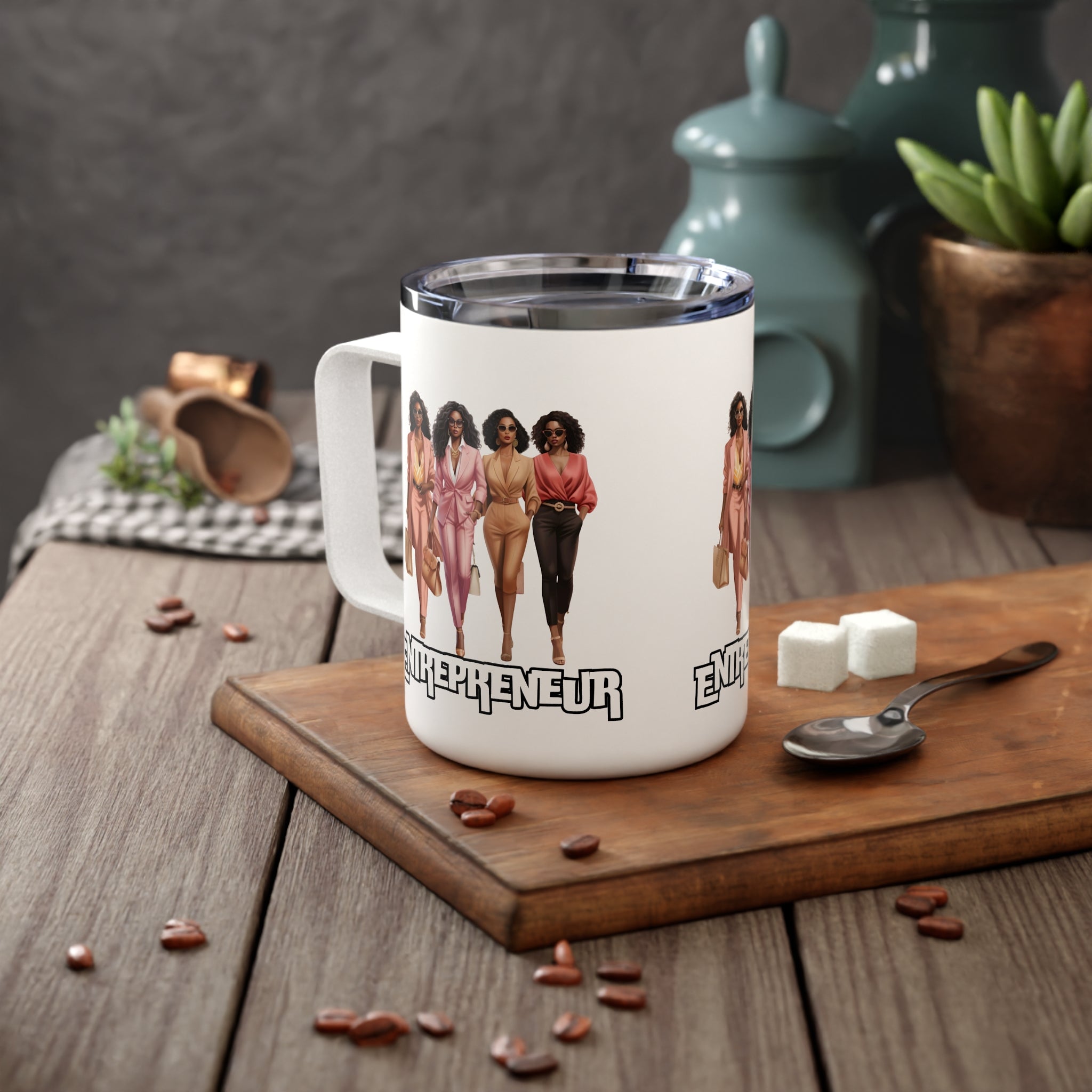 Empowered Entrepreneur Insulated Coffee Mug - Perfect for Motivated Women, Gift for Boss Ladies, Stylish Travel Cup, Holiday Present, [...]