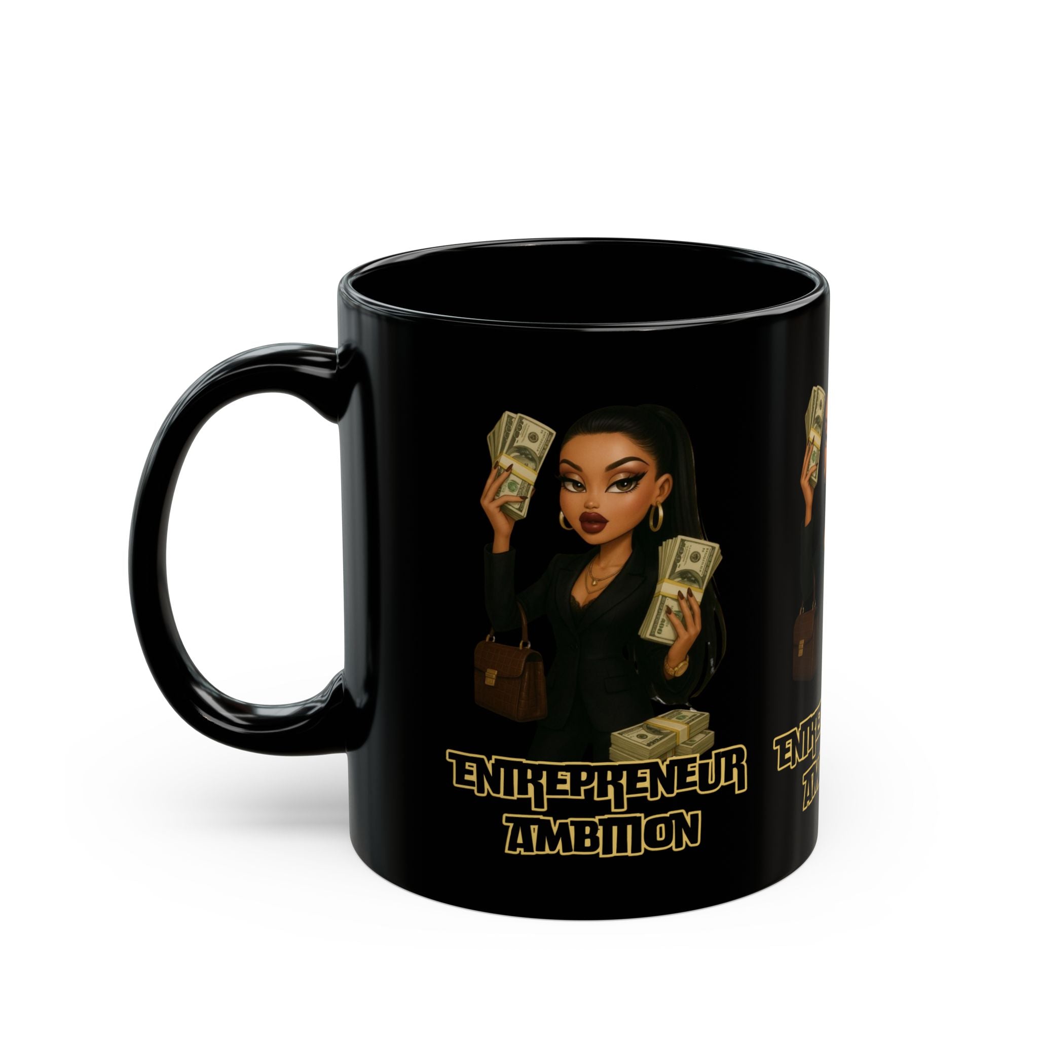 Ambition-Themed Black Mug for Entrepreneurs, Coffee Lover Gift, Office Decor, Motivational Mug, Entrepreneur Decor