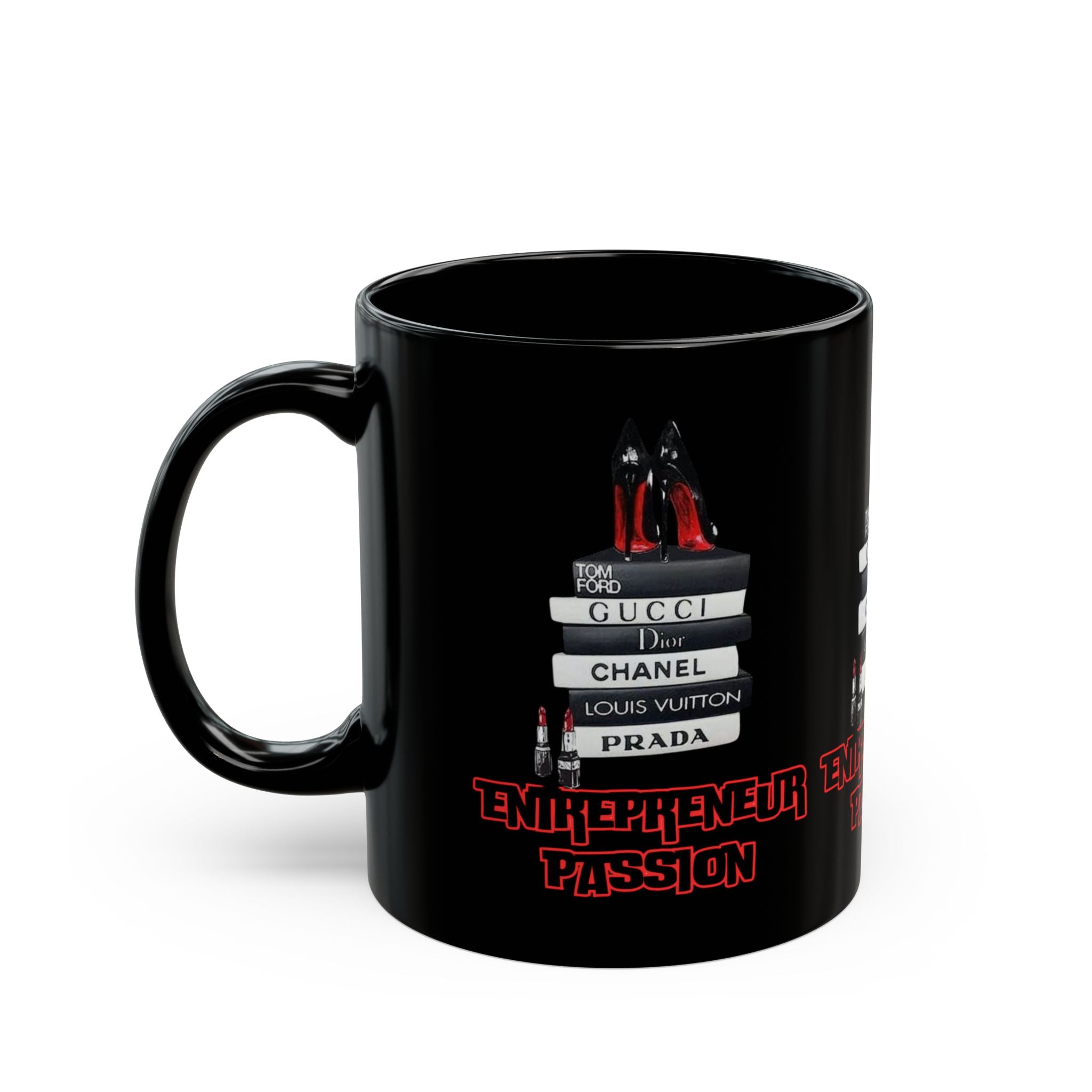 Chic Entrepreneur Mug, Fashion Lover Coffee Mug, Stylish Gift for Her, Black Coffee Cup, Motivational Quote Mug
