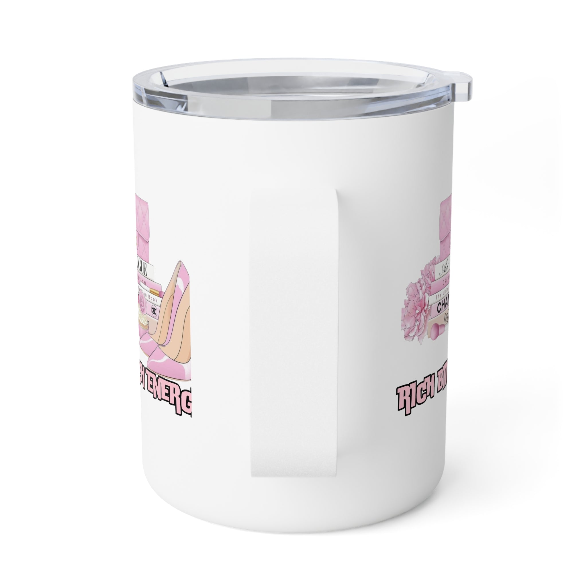 Chic Insulated Coffee Mug, Rich Bitch Energy, Motivational Gift, Travel Mug, Coffee Lover Gift, Empowerment Mug, Fashionista Accessory