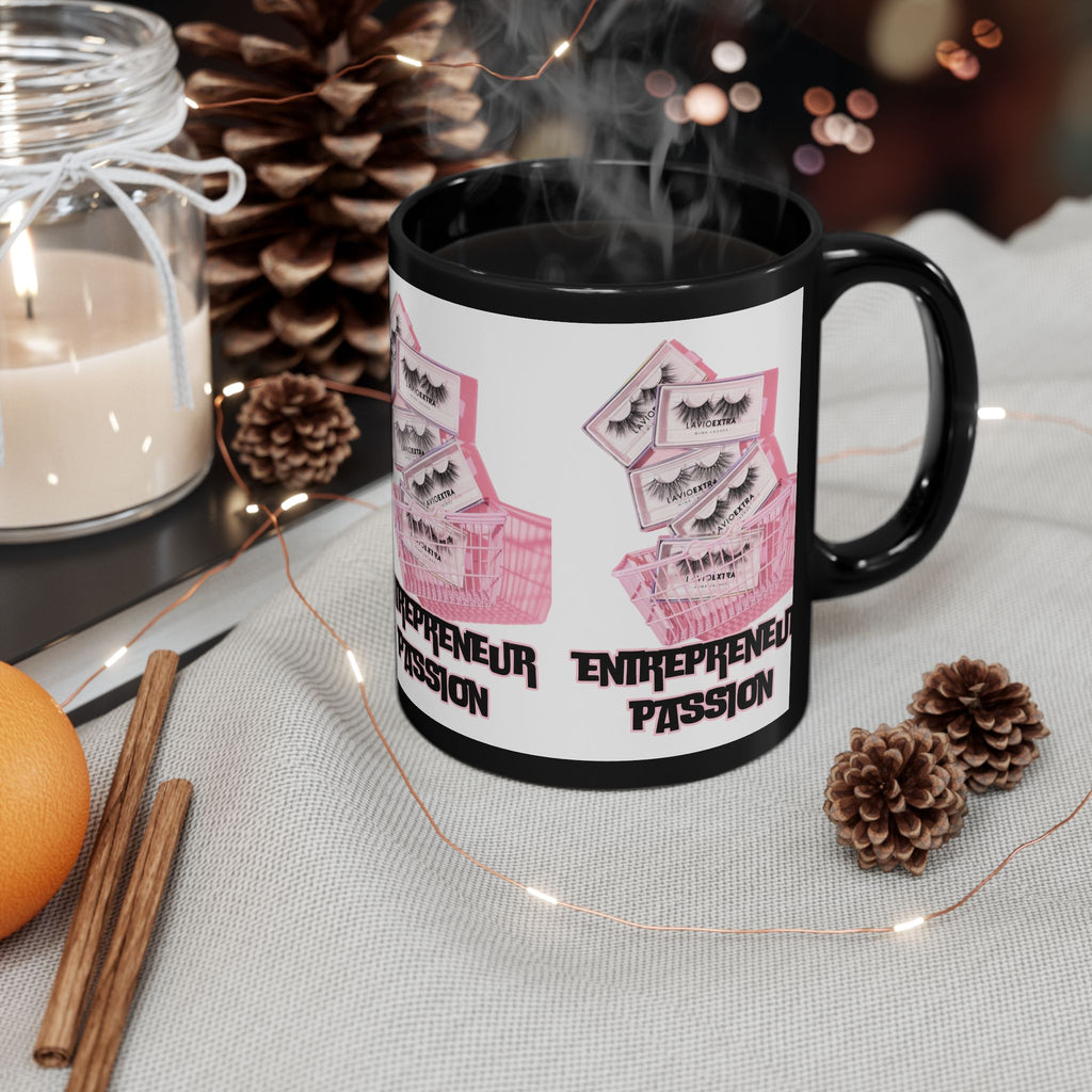 Entrepreneur Passion Mug | Pink Lash Design Coffee Cup, Gift for Business Owners, Motivational Desk Decor, Self-Care Starts Here