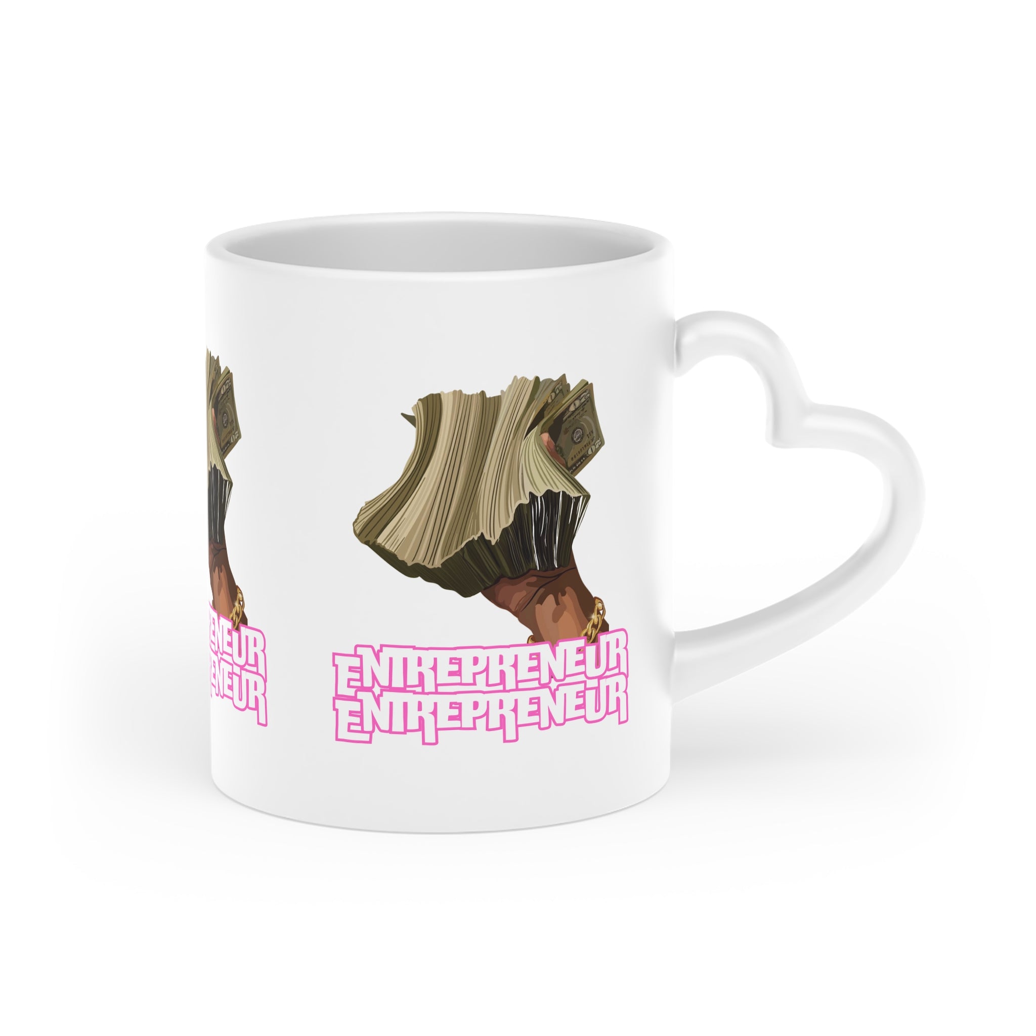 Entrepreneur Heart-Shaped Mug, Gift for Business Lovers, Coffee Cup, Unique Mug for Startups, Motivational Gift for Her
