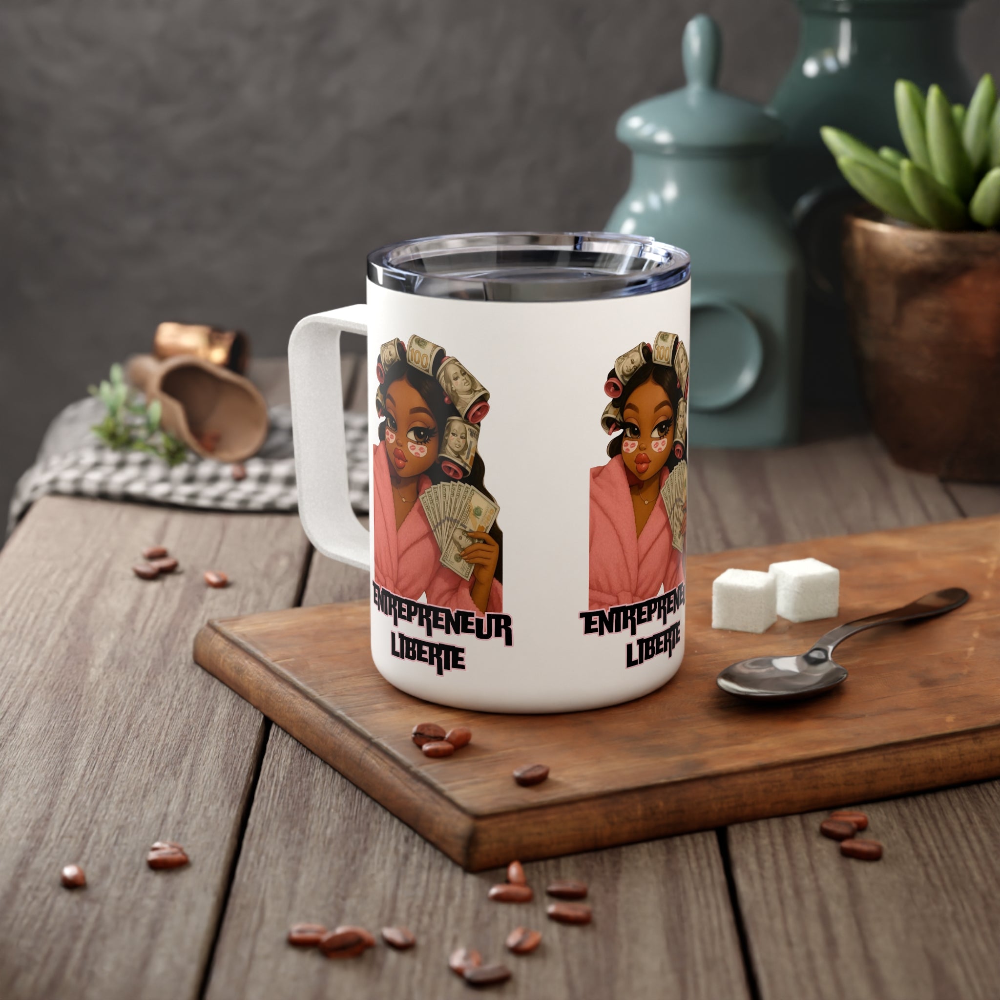 Empowered Entrepreneur Insulated Coffee Mug, 10oz - Stylish Travel Mug for Coffee Lovers, Gift for Her, Business Motivation, [...]