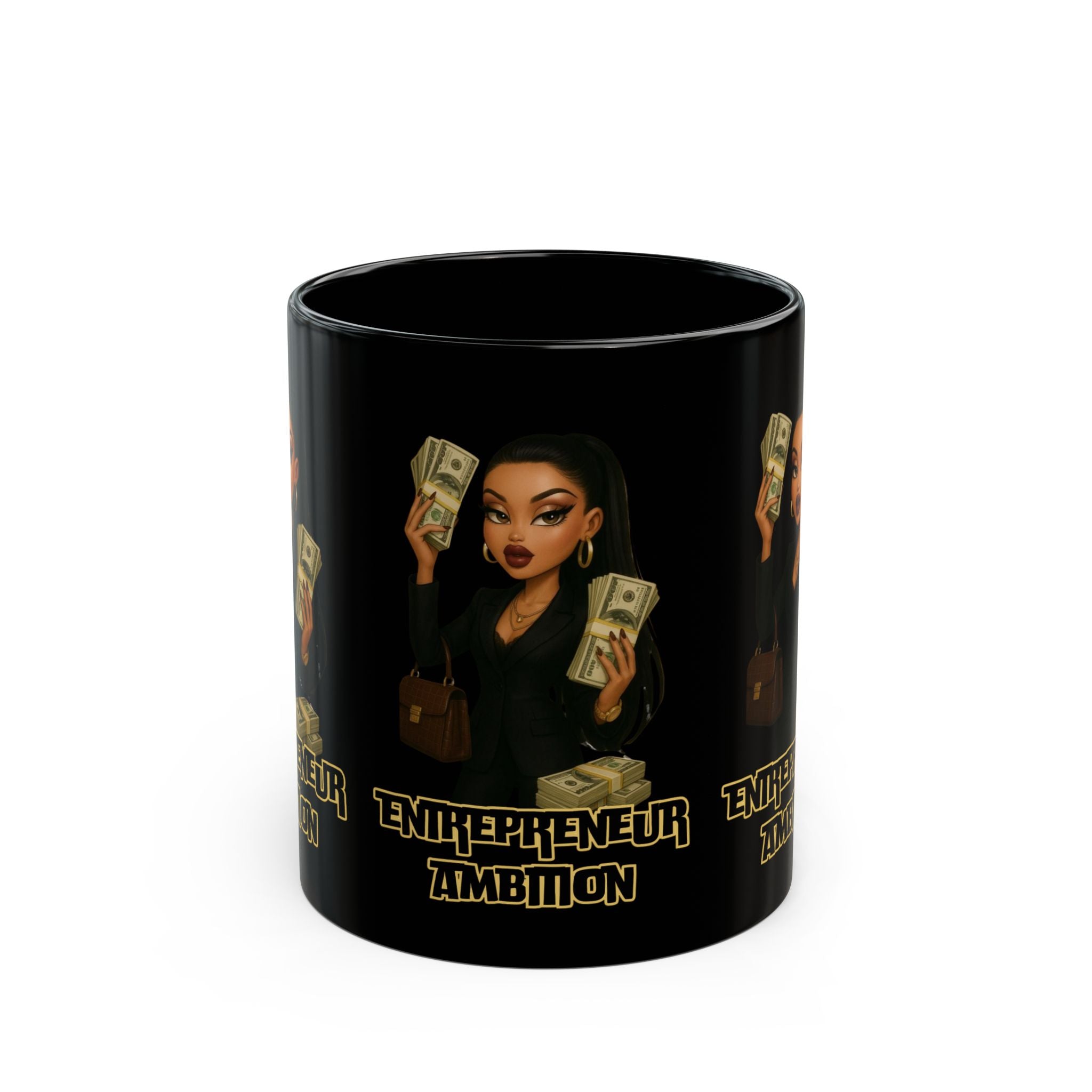 Ambition-Themed Black Mug for Entrepreneurs, Coffee Lover Gift, Office Decor, Motivational Mug, Entrepreneur Decor