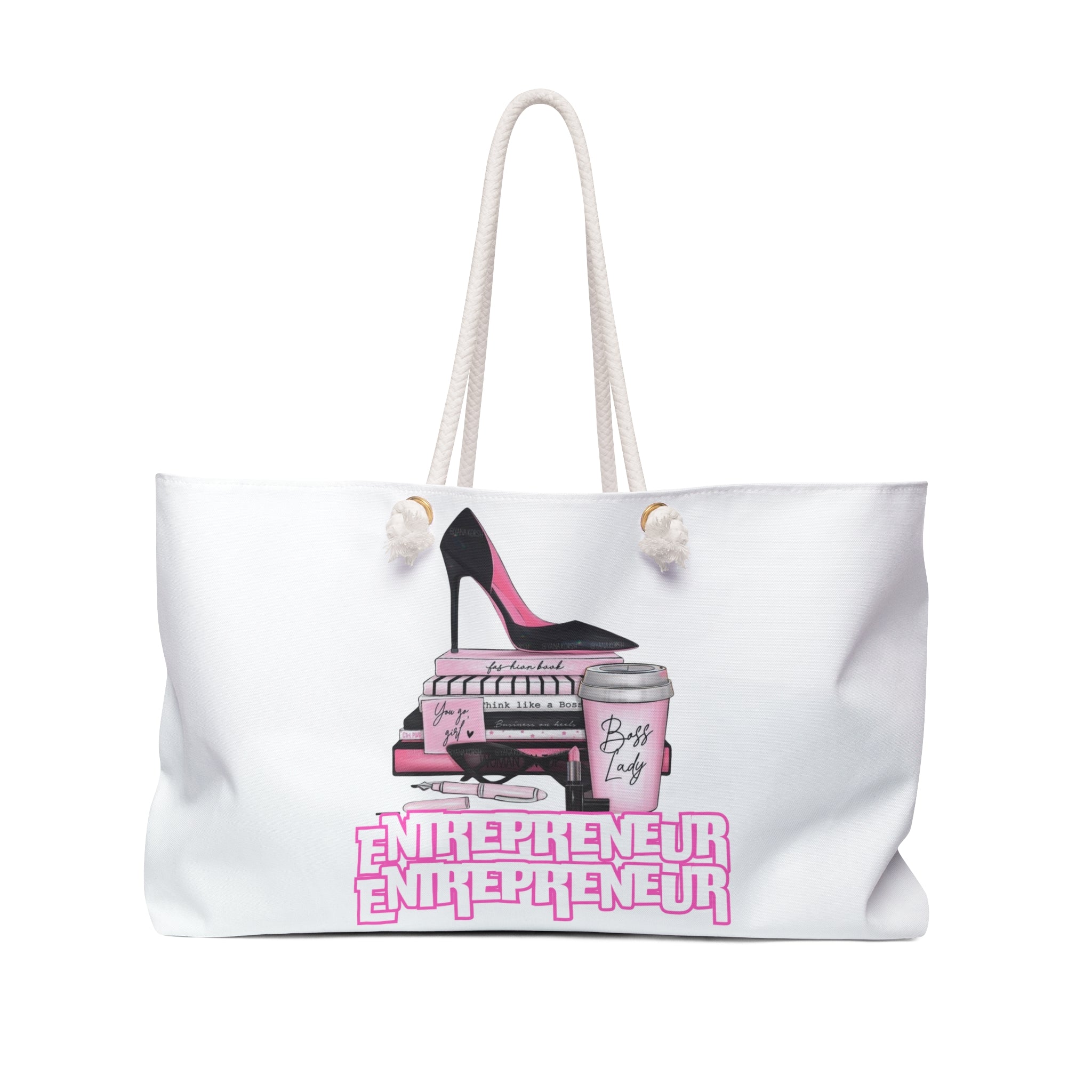 Empowered Entrepreneur Weekender Bag, Perfect for Travel, Business Gifts, Stylish Tote, Pink Fashion Accessory, Boss Lady Essentials