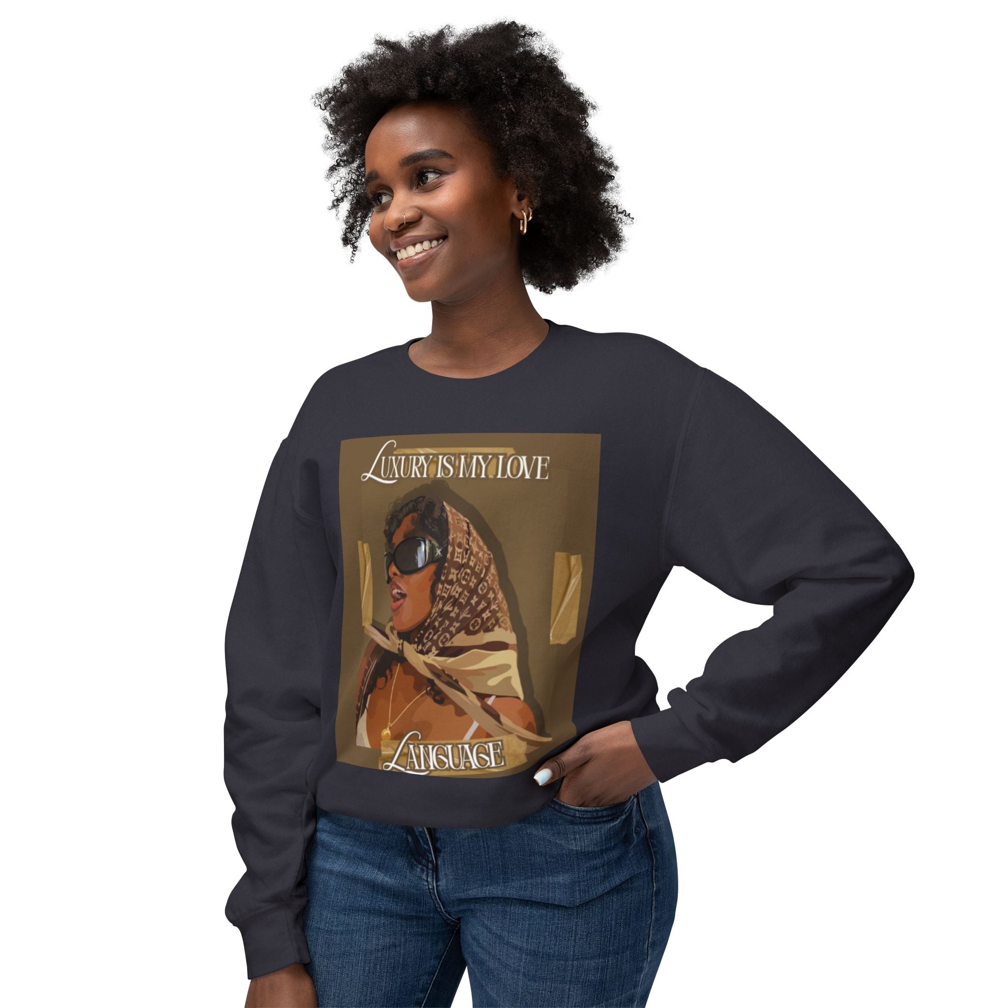 Chic Crewneck Sweatshirt - 'Luxury is My Tone', Fashionable Unisex Top, Casual Wear, Gift for Her, Trendy Layering