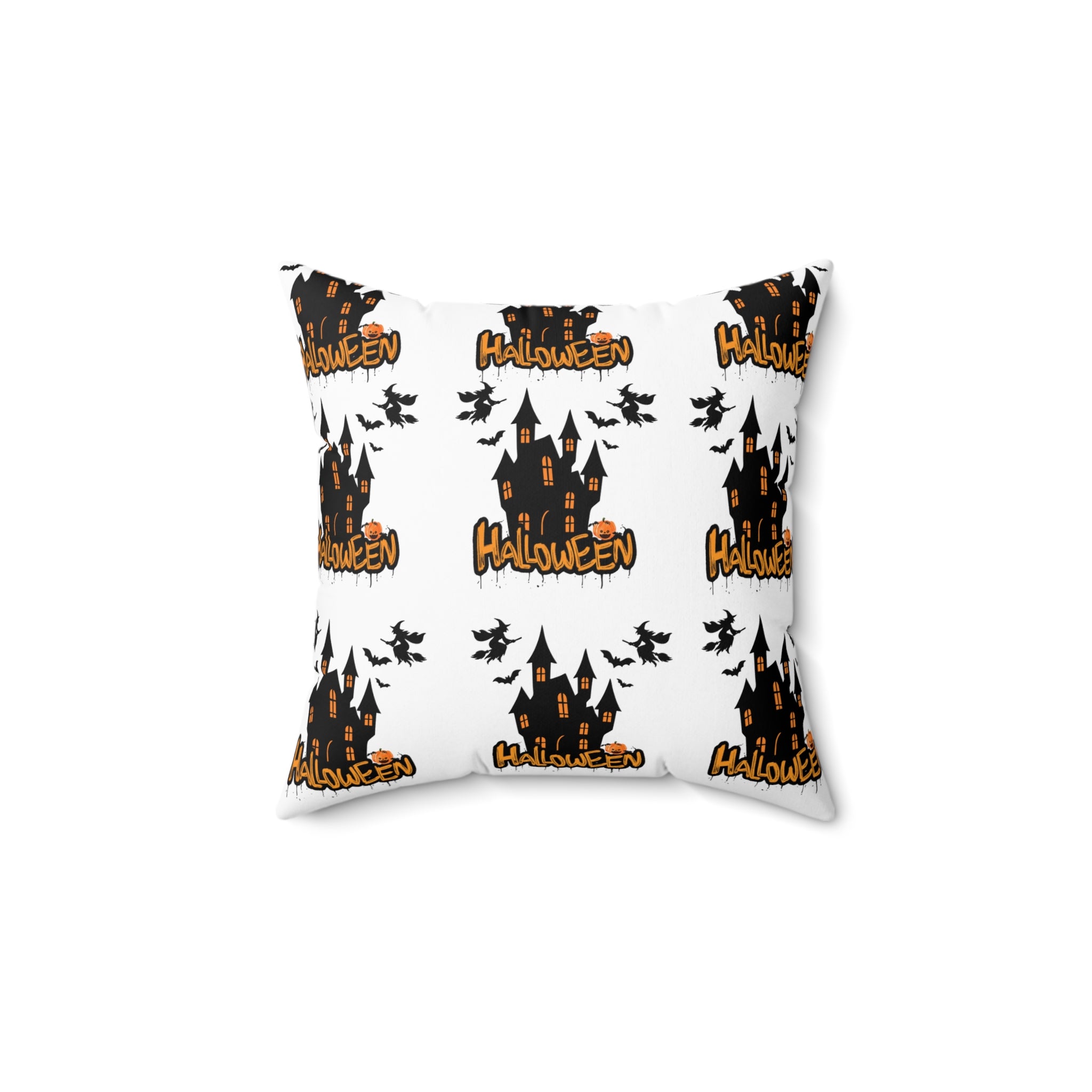 Halloween Spun Polyester Pillow, Cozy Fall Decor, Spooky Home Accent, Halloween Gift, Decorative Cushion