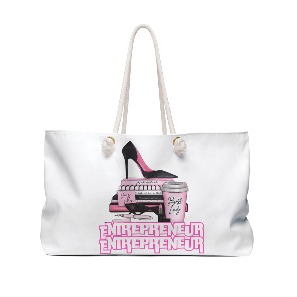 Empowered Entrepreneur Weekender Bag, Perfect for Travel, Business Gifts, Stylish Tote, Pink Fashion Accessory, Boss Lady Essentials
