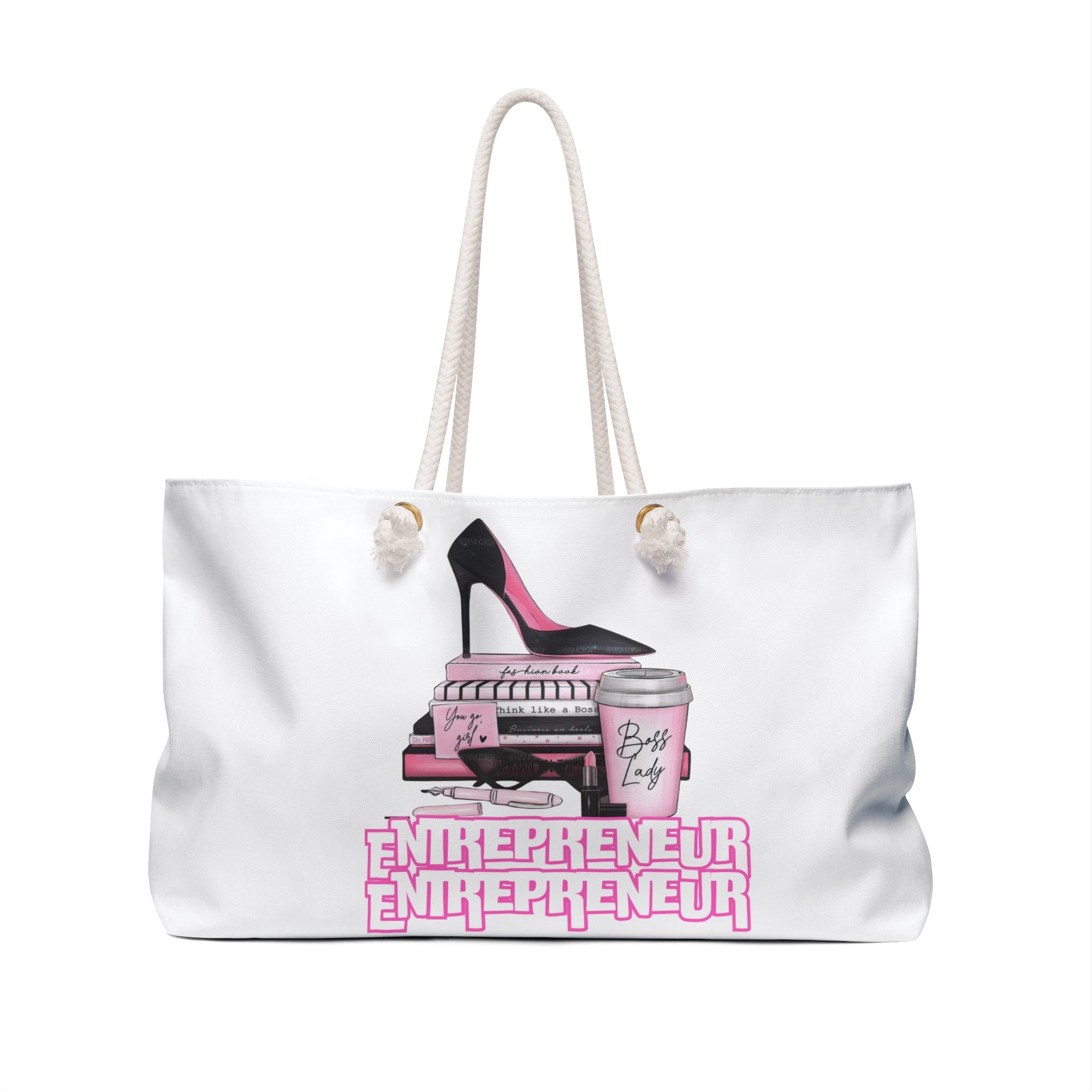 Empowered Entrepreneur Weekender Bag, Perfect for Travel, Business Gifts, Stylish Tote, Pink Fashion Accessory, Boss Lady Essentials