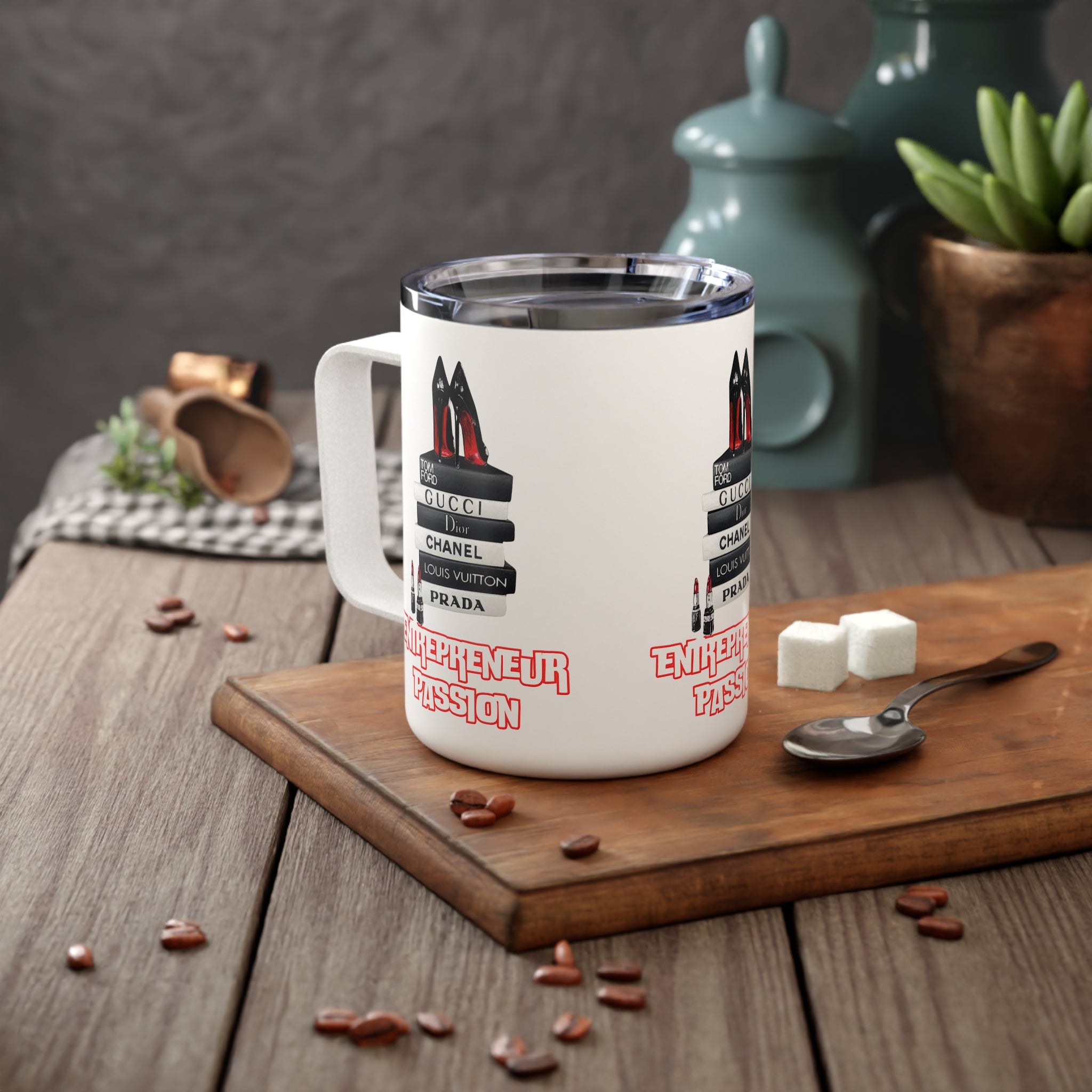 Chic Insulated Coffee Mug - Stylish Gift for Entrepreneurs, Fashion Lovers, Work Inspiration, Office Decor, Birthday Present