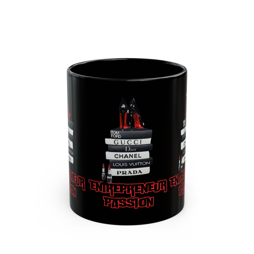 Chic Entrepreneur Mug, Fashion Lover Coffee Mug, Stylish Gift for Her, Black Coffee Cup, Motivational Quote Mug