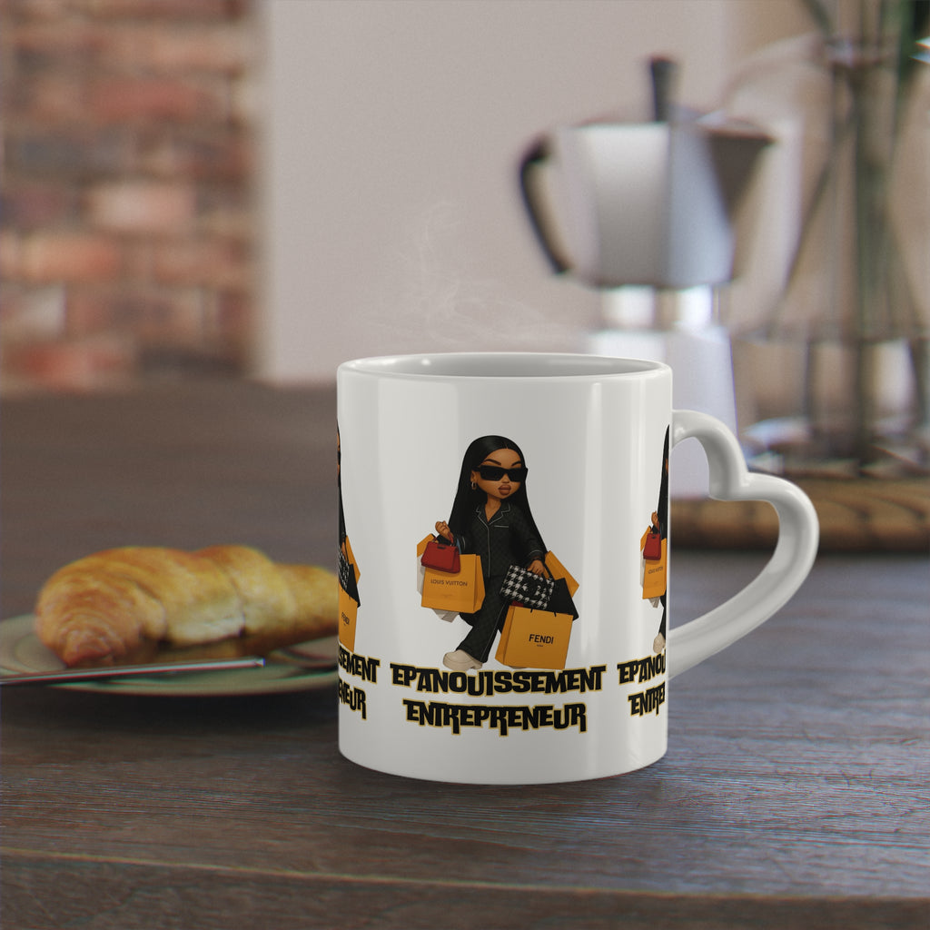 Empowered Entrepreneur Heart-Shaped Mug | Gift for Boss Ladies | Unique Coffee Cup | Motivational Drinkware | Small Business Owner Mug