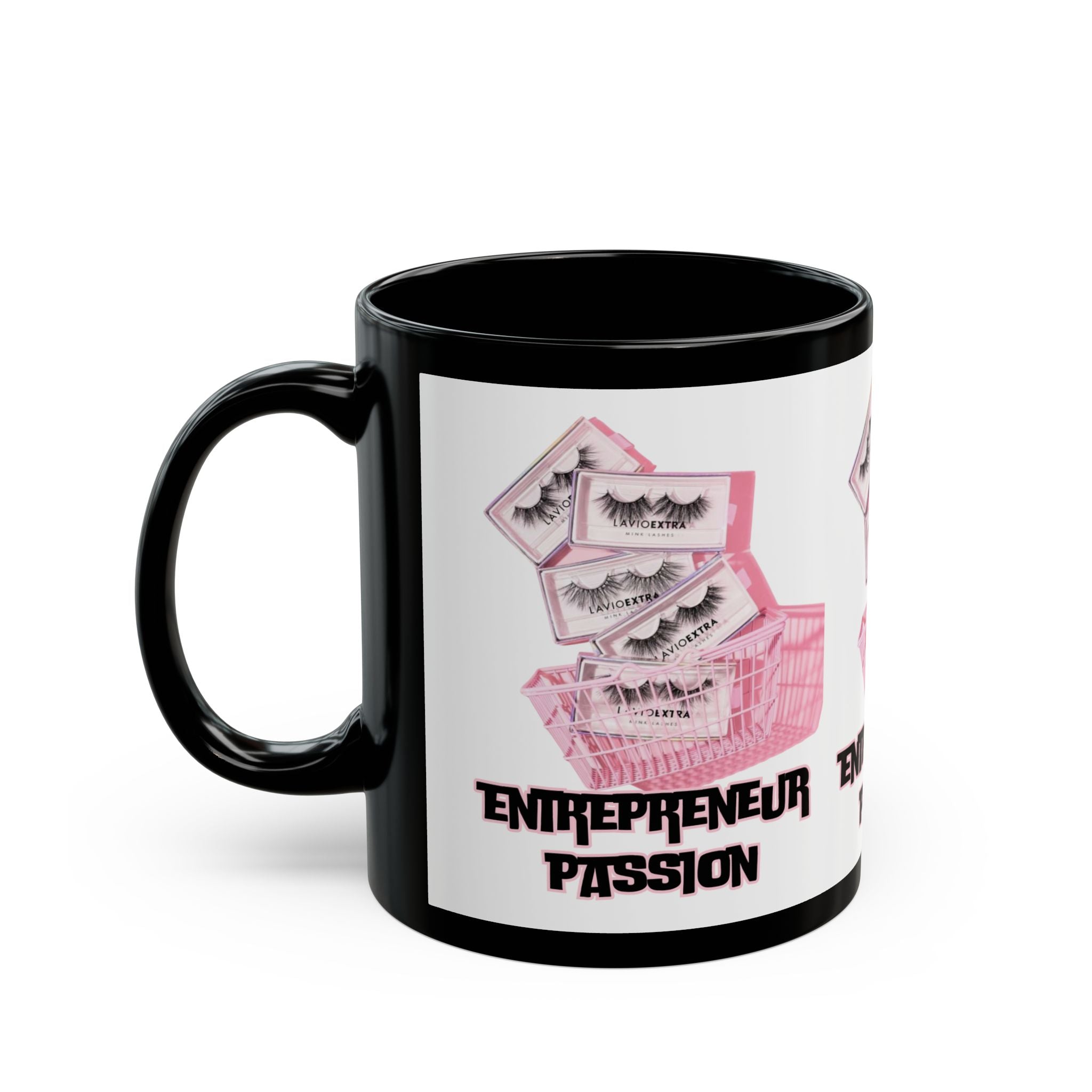 Entrepreneur Passion Mug | Pink Lash Design Coffee Cup, Gift for Business Owners, Motivational Desk Decor, Self-Care Starts Here