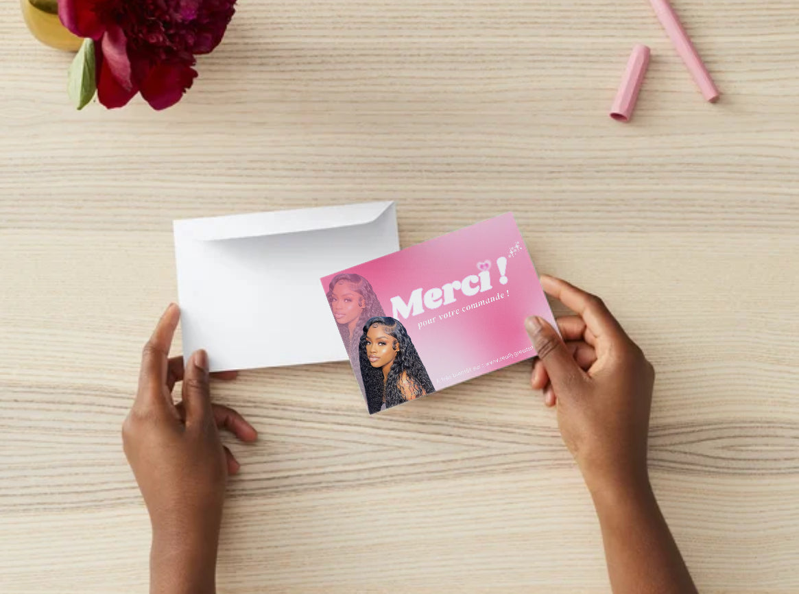 Carte de remerciement digitale – Marketing capillaire & fidélisation client