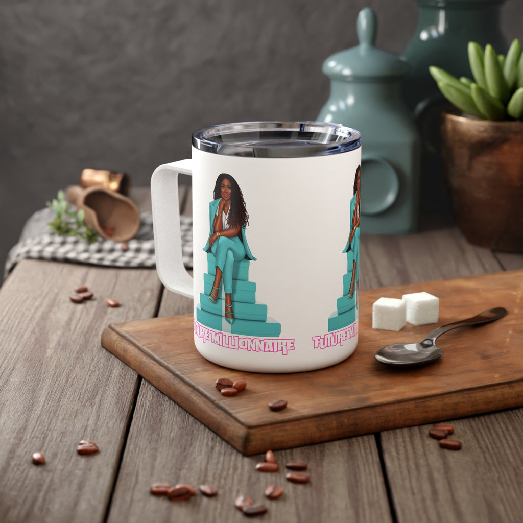 Future Millionaire Insulated Coffee Mug, Empowerment Gift, Coffee Lover Mug, Motivational Mug, Inspirational Kitchenware