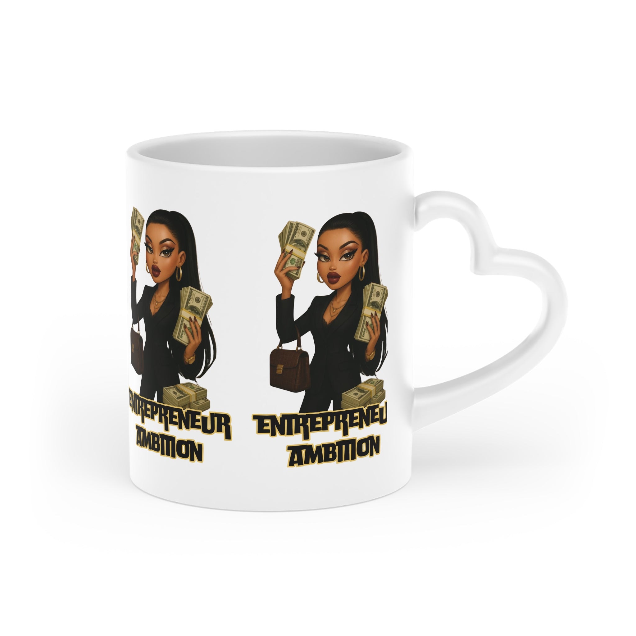 Empowered Entrepreneur Heart-Shaped Mug, Motivational Gift, Coffee Lover Present, Businesswoman Motivation, Unique Office Decor