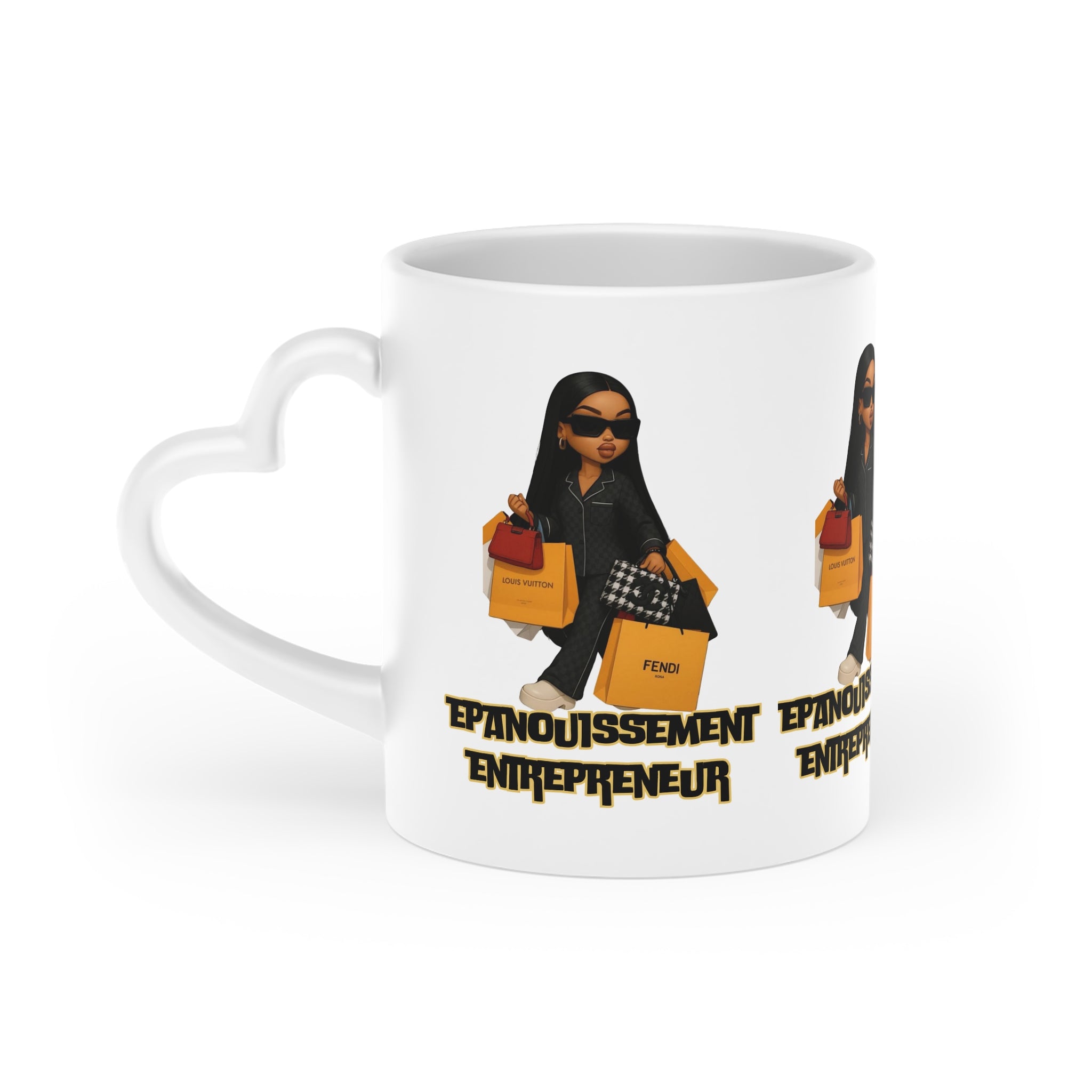 Empowered Entrepreneur Heart-Shaped Mug | Gift for Boss Ladies | Unique Coffee Cup | Motivational Drinkware | Small Business Owner Mug