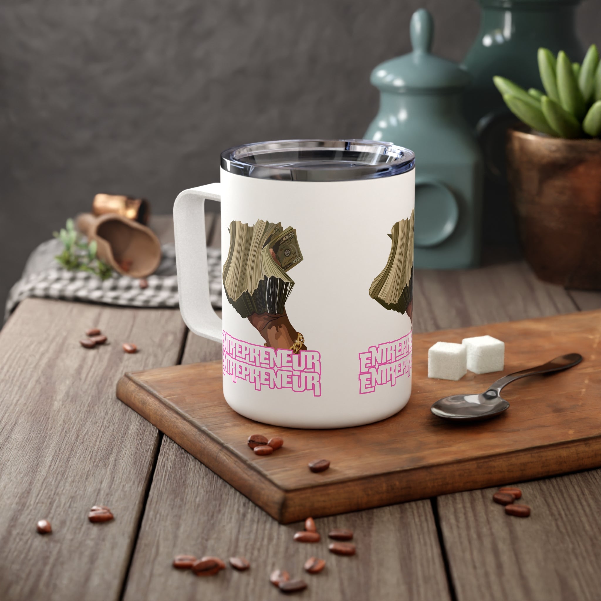 Entrepreneur Insulated Coffee Mug, Motivational Drinkware, Gift for Business Owners, 10oz Thermal Cup, Coffee Lover's Essentials