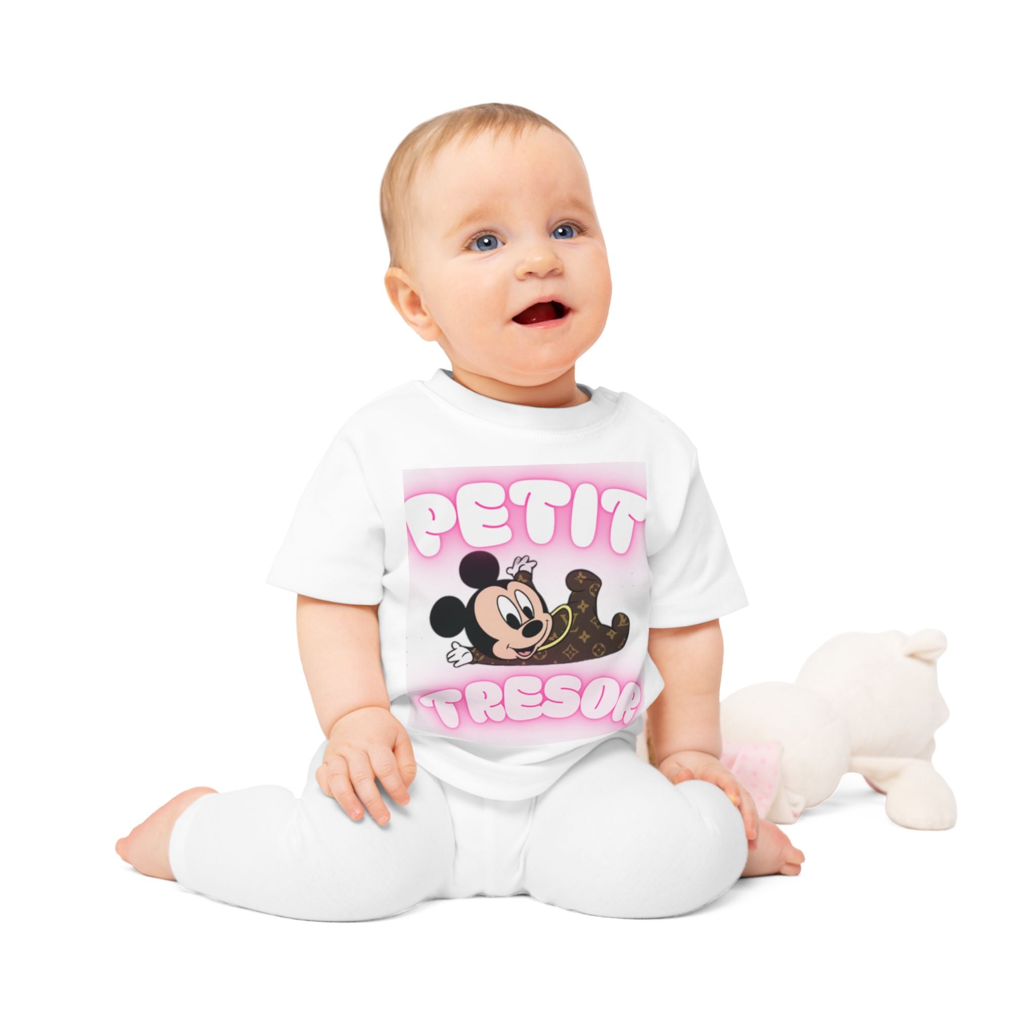 Cute Baby T-Shirt with 'Petit Trésor' Design, Infant Gift, Cute Baby Clothing, Newborn Apparel, Disney Inspired Outfit, Baby Shower Gift