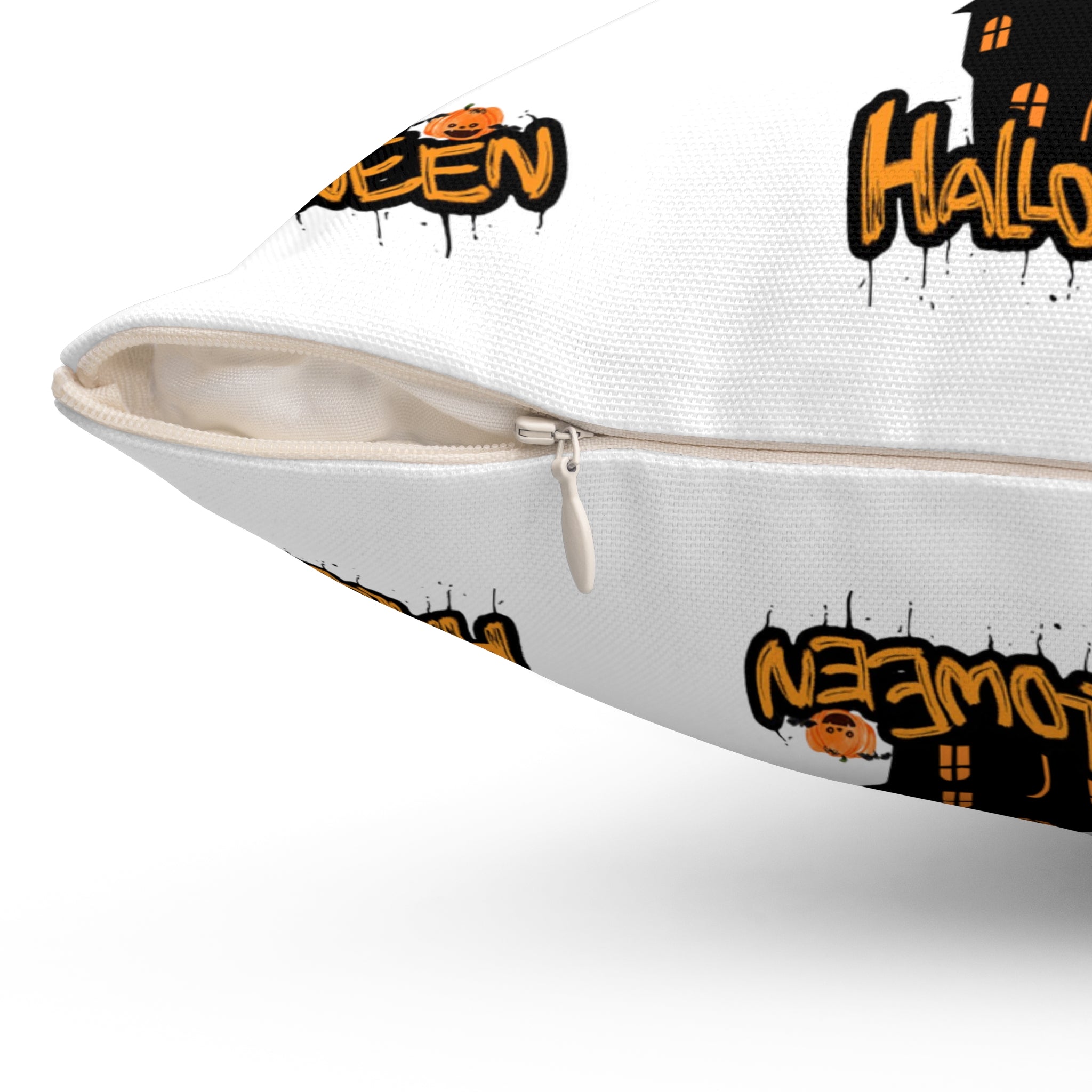 Halloween Spun Polyester Pillow, Cozy Fall Decor, Spooky Home Accent, Halloween Gift, Decorative Cushion