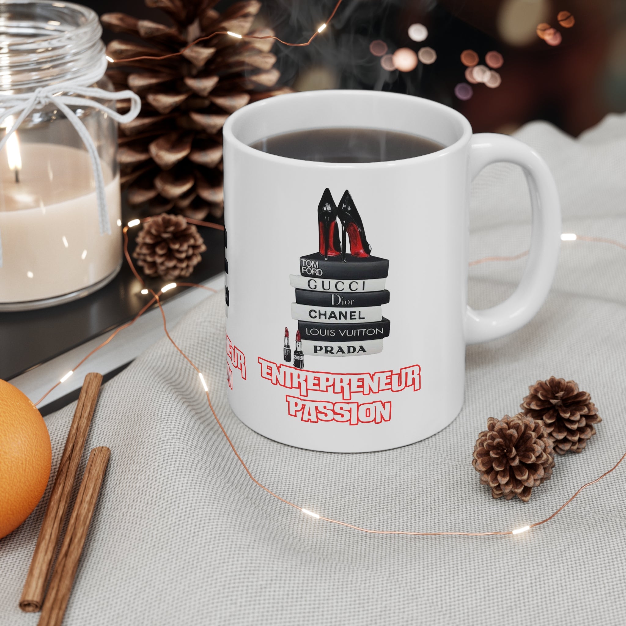 Chic Entrepreneur Ceramic Coffee Cups, Fashionable Mug for Business Lovers, Motivational Drinkware, Stylish Gift for Her, Businesswoman Mug