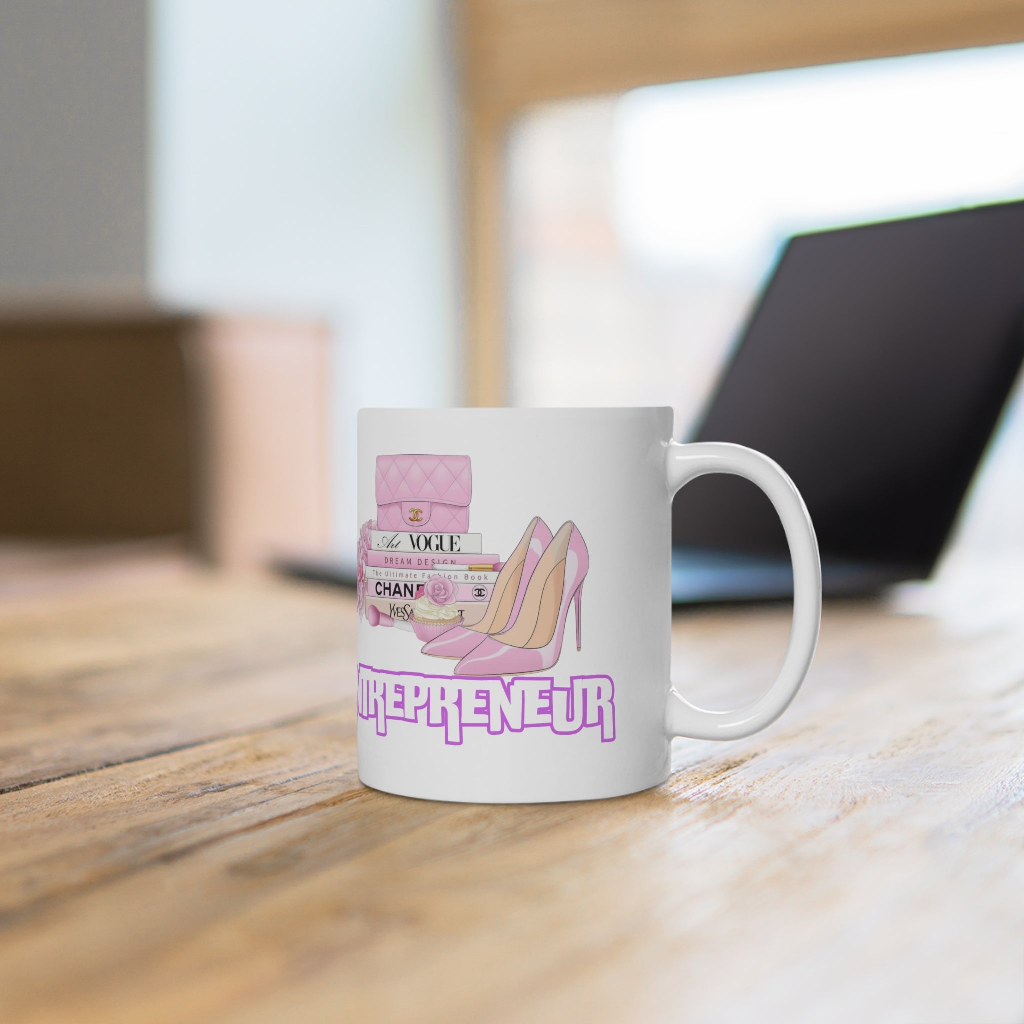 Chic Entrepreneur Ceramic Mug, Stylish Coffee Cup for Boss Ladies, Fashionista Gifts, Home Office Decor, Women's Empowerment