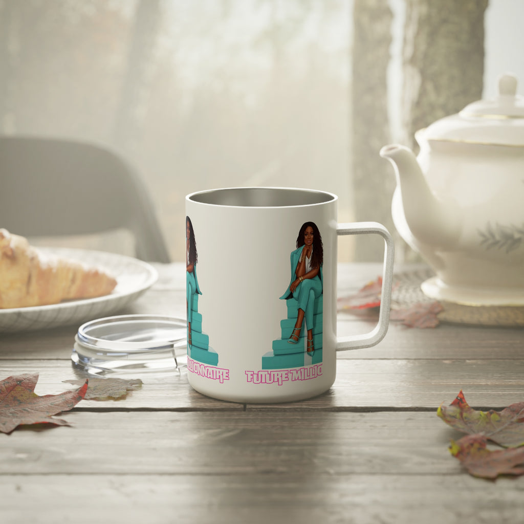 Future Millionaire Insulated Coffee Mug, Empowerment Gift, Coffee Lover Mug, Motivational Mug, Inspirational Kitchenware