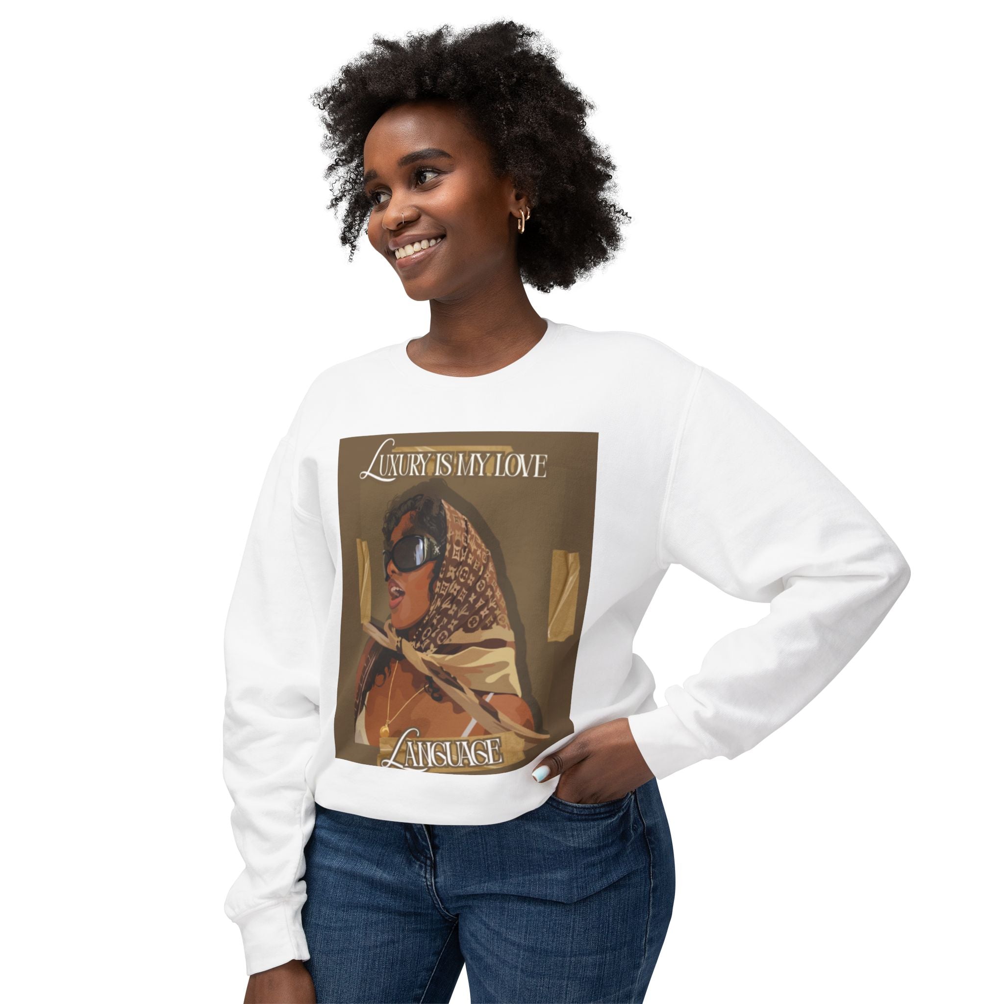 Chic Crewneck Sweatshirt - 'Luxury is My Tone', Fashionable Unisex Top, Casual Wear, Gift for Her, Trendy Layering