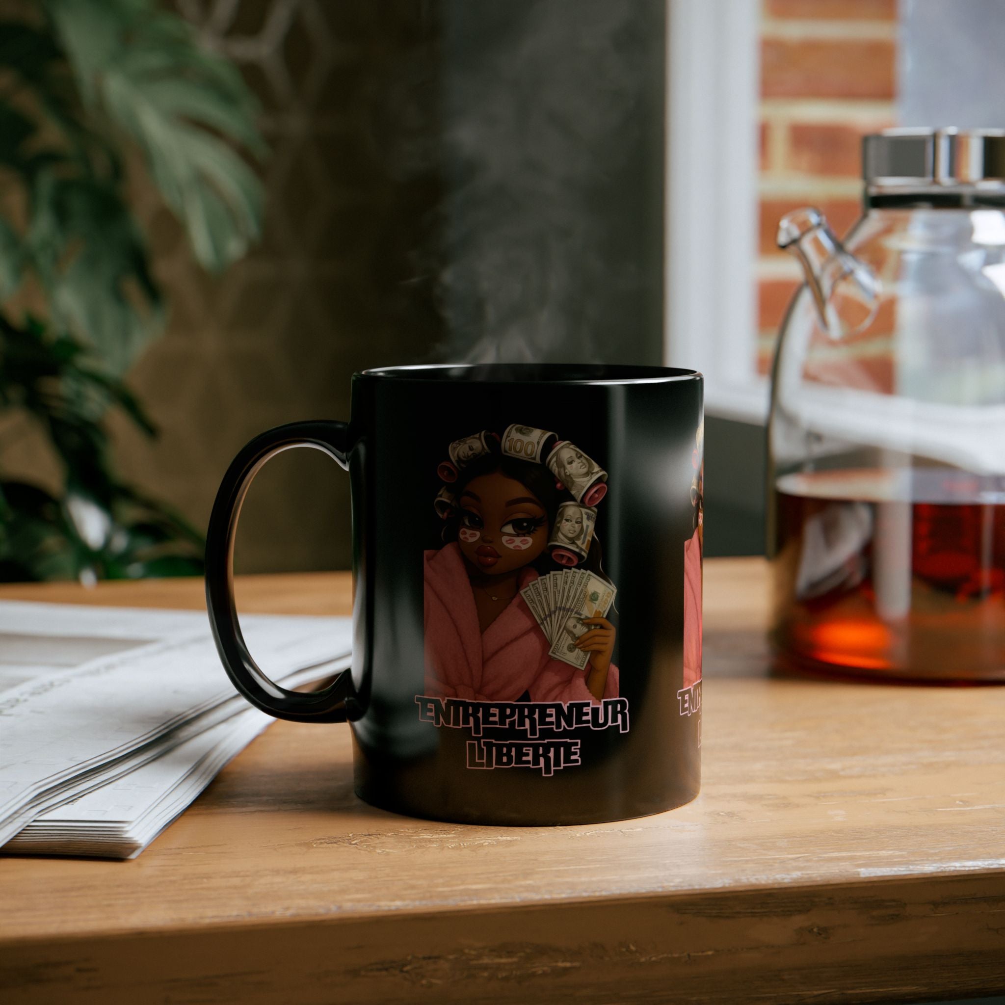 Entrepreneur Liberty Mug - Black Coffee Cup, Inspirational Gift for Boss Babes, Motivational Office Decor, Unique Business Mug