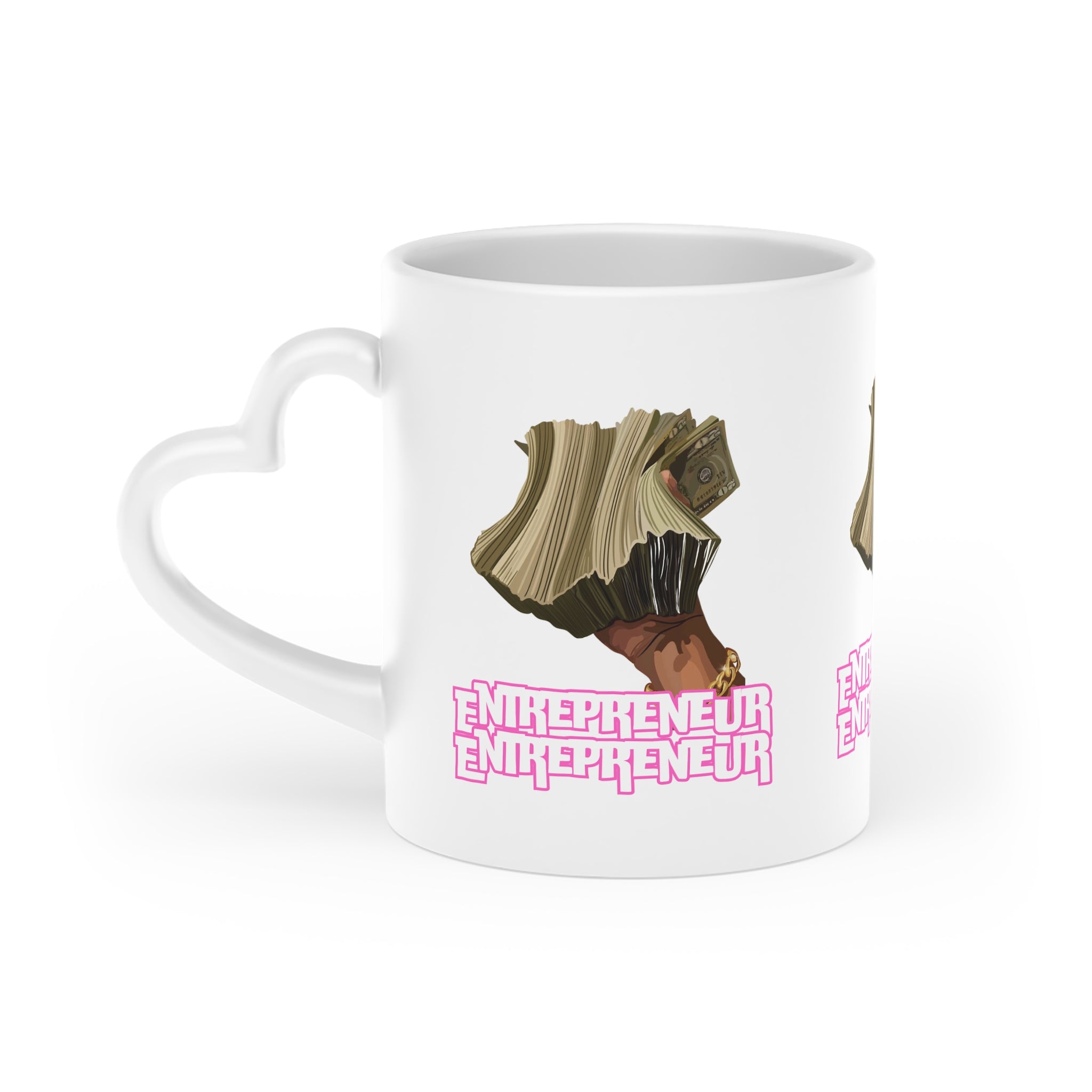 Entrepreneur Heart-Shaped Mug, Gift for Business Lovers, Coffee Cup, Unique Mug for Startups, Motivational Gift for Her