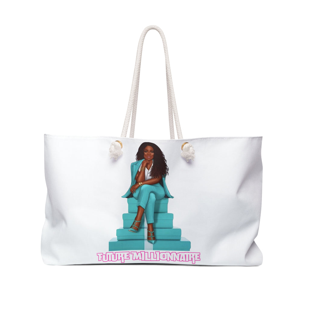 Stylish Weekender Bag for Dreamers, Overnight Travel Tote, Inspirational Gift, Future Millionaire Bag, Vacation Essentials