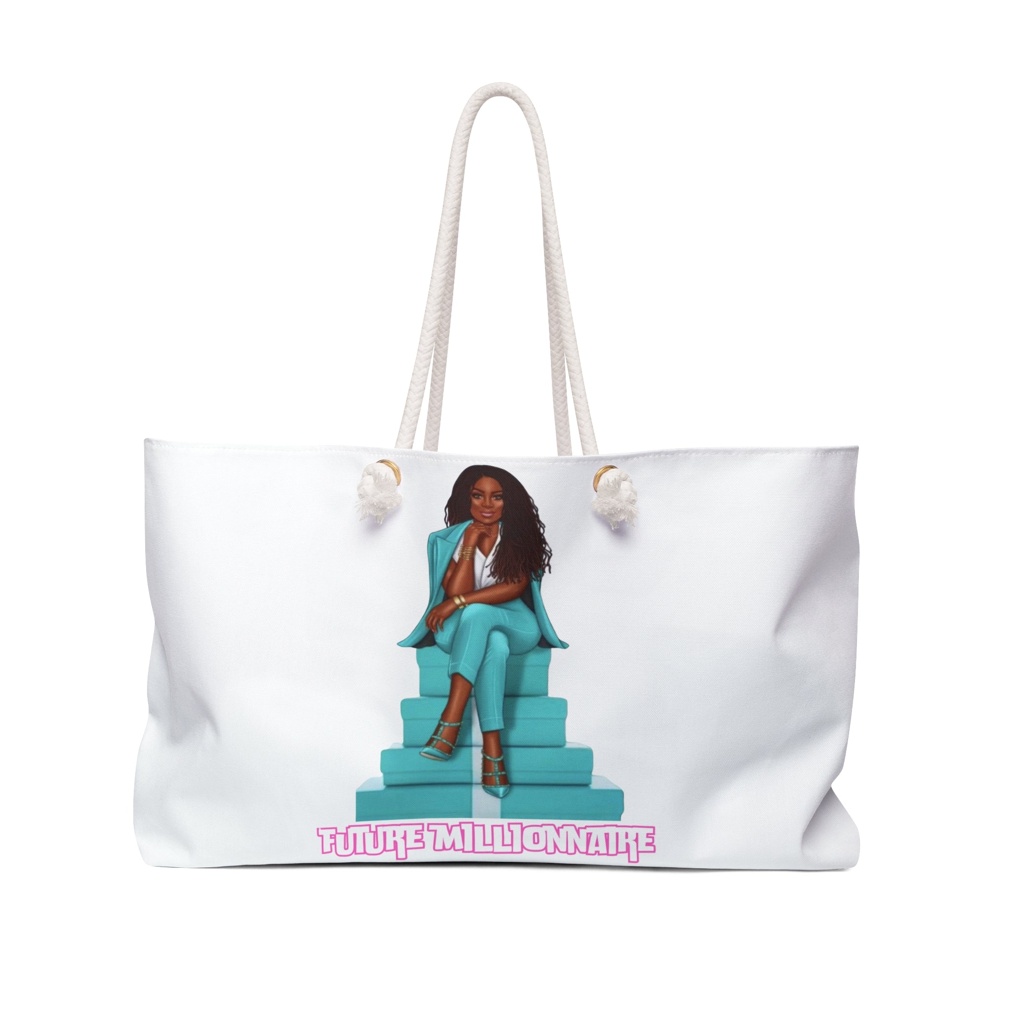 Stylish Weekender Bag for Dreamers, Overnight Travel Tote, Inspirational Gift, Future Millionaire Bag, Vacation Essentials