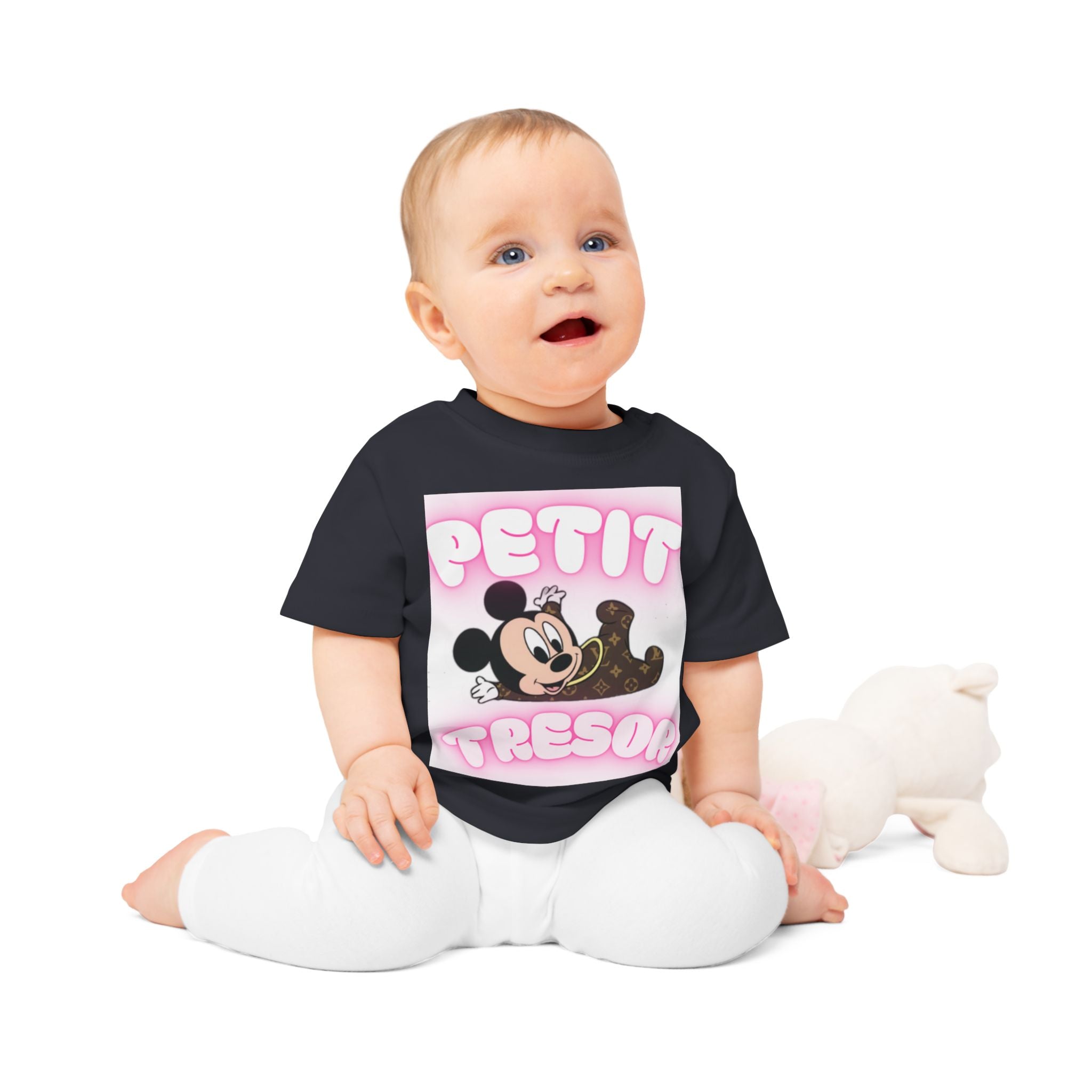 Cute Baby T-Shirt with 'Petit Trésor' Design, Infant Gift, Cute Baby Clothing, Newborn Apparel, Disney Inspired Outfit, Baby Shower Gift