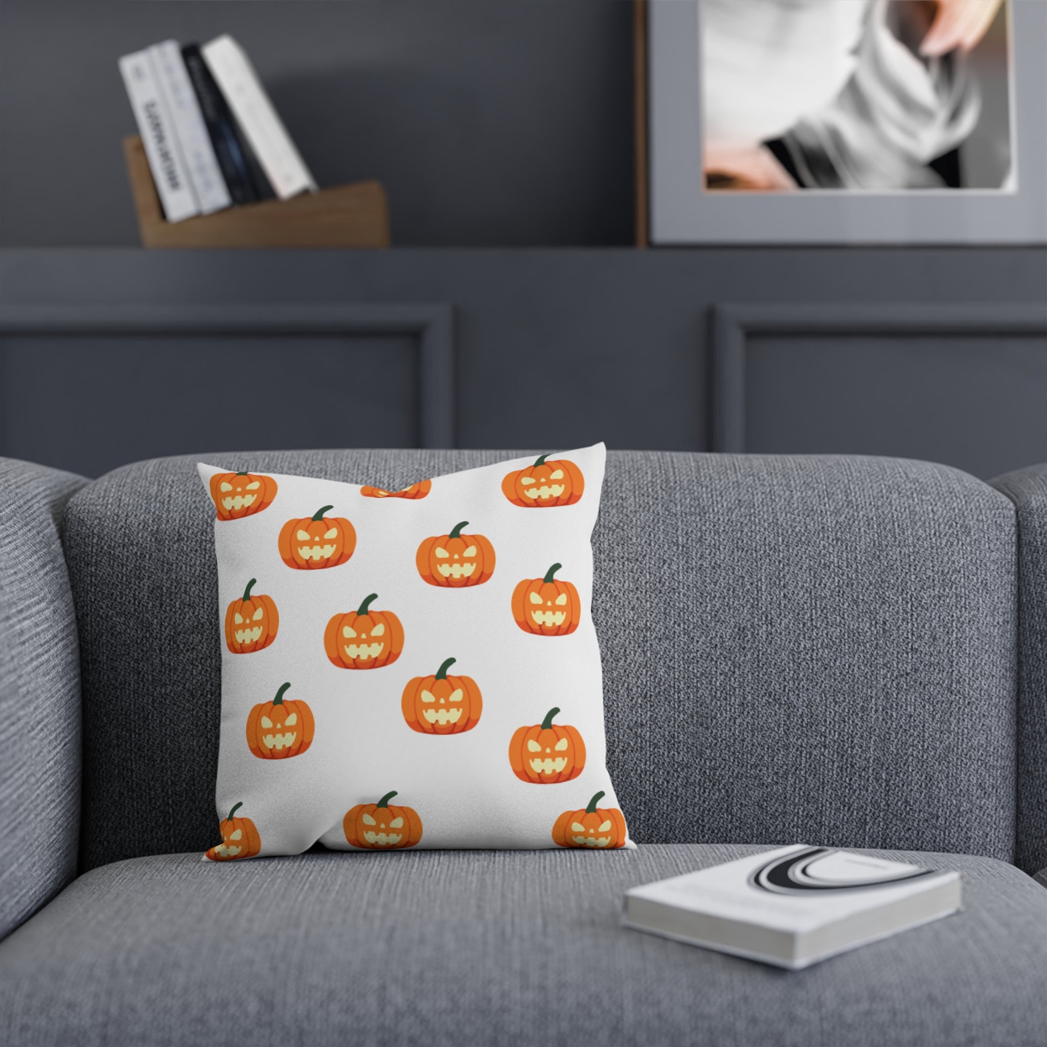 Halloween Pumpkin Cushion, Spooky Decor, Fall Home Accent, Pumpkin Harvest Pillow, Halloween Decor, Seasonal Throw Pillow