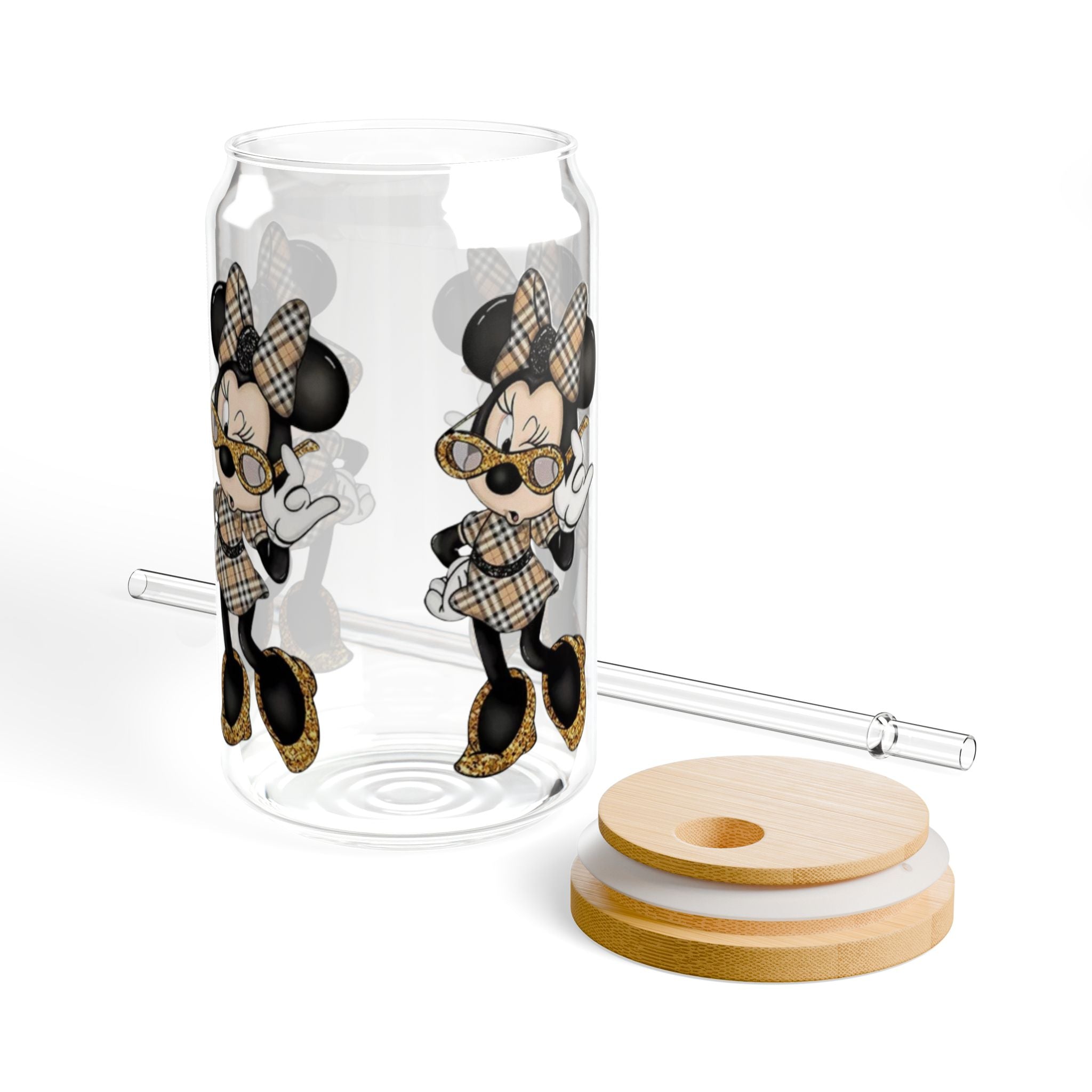 Minnie Mouse Sipper Glass, Fun Drinkware for Kids, Cute Gift for Disney Lovers, Stylish Hydration, Perfect for Parties & Home