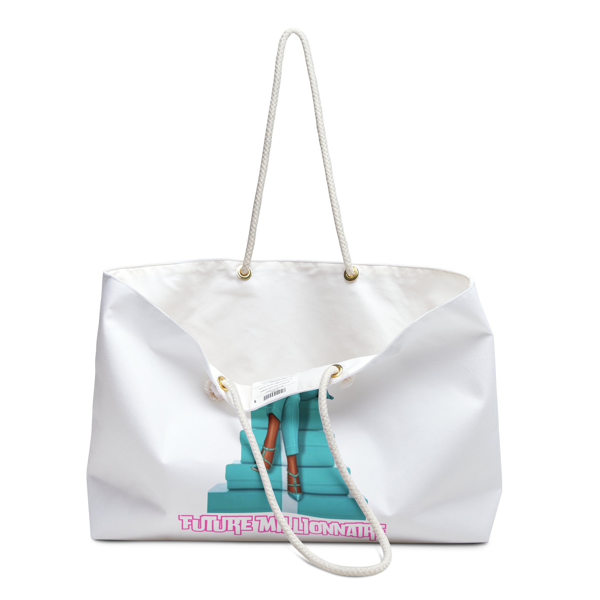 Stylish Weekender Bag for Dreamers, Overnight Travel Tote, Inspirational Gift, Future Millionaire Bag, Vacation Essentials
