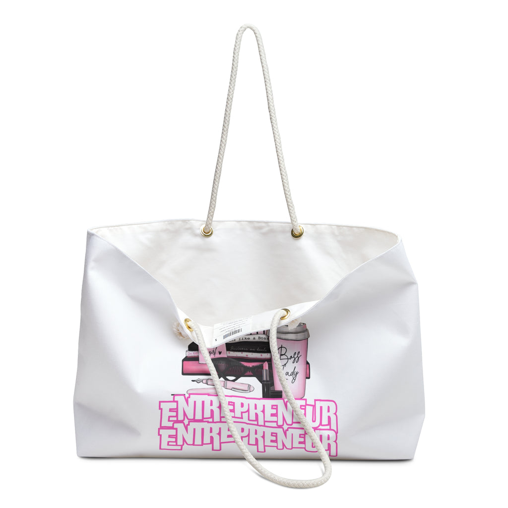 Empowered Entrepreneur Weekender Bag, Perfect for Travel, Business Gifts, Stylish Tote, Pink Fashion Accessory, Boss Lady Essentials