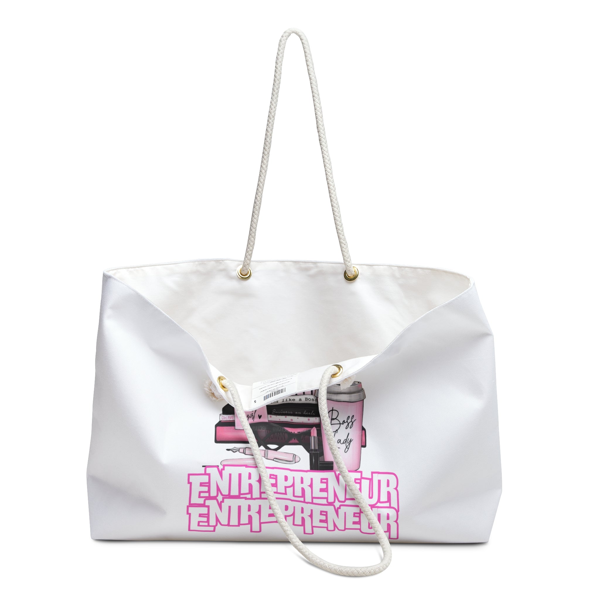 Empowered Entrepreneur Weekender Bag, Perfect for Travel, Business Gifts, Stylish Tote, Pink Fashion Accessory, Boss Lady Essentials