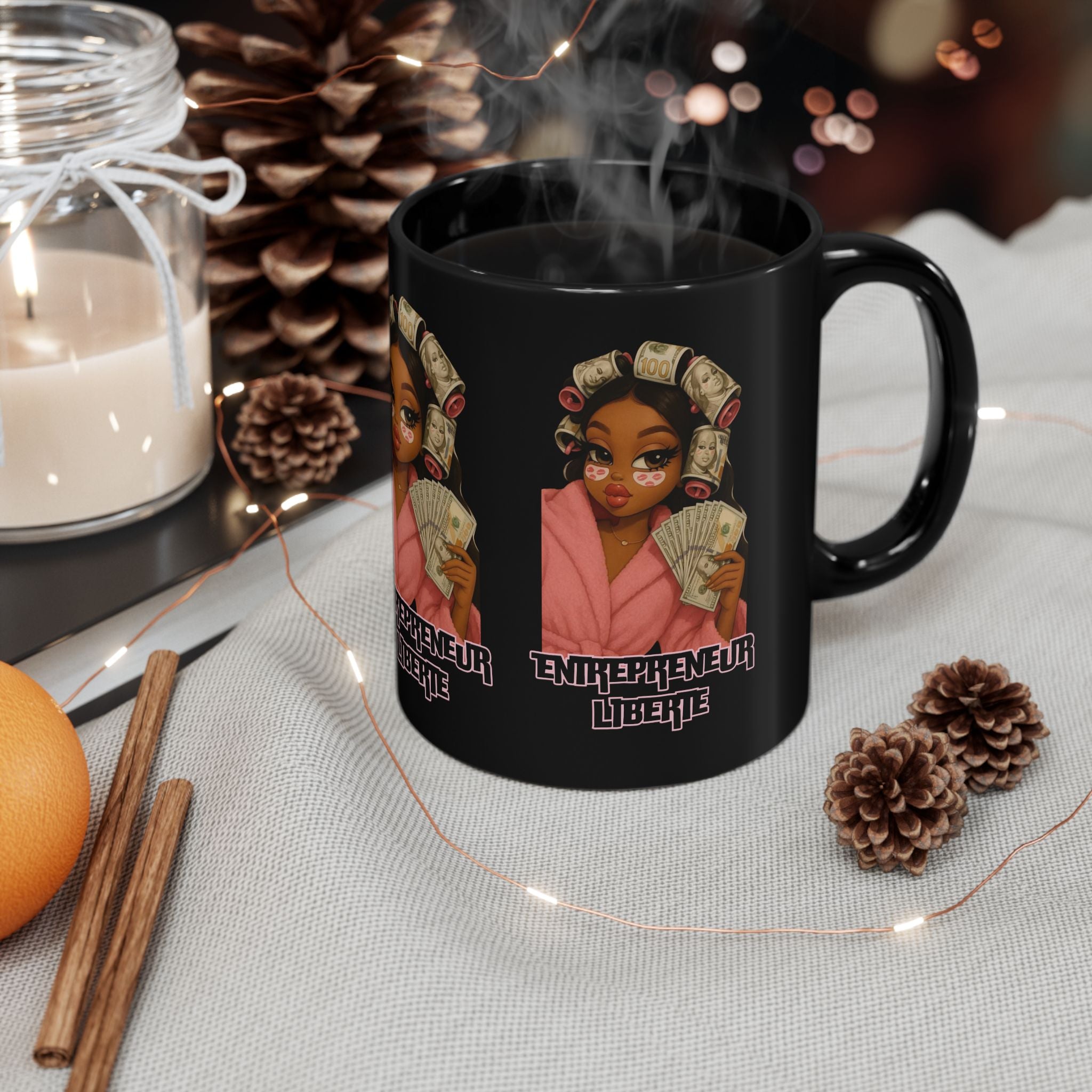 Entrepreneur Liberty Mug - Black Coffee Cup, Inspirational Gift for Boss Babes, Motivational Office Decor, Unique Business Mug