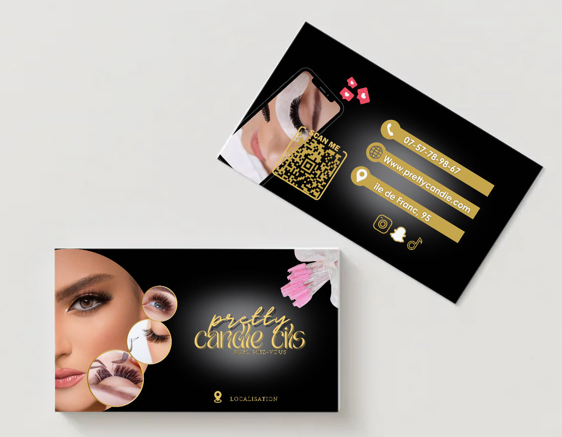Carte de visite digitale professionnelle – Extension de cils & beauté du regard