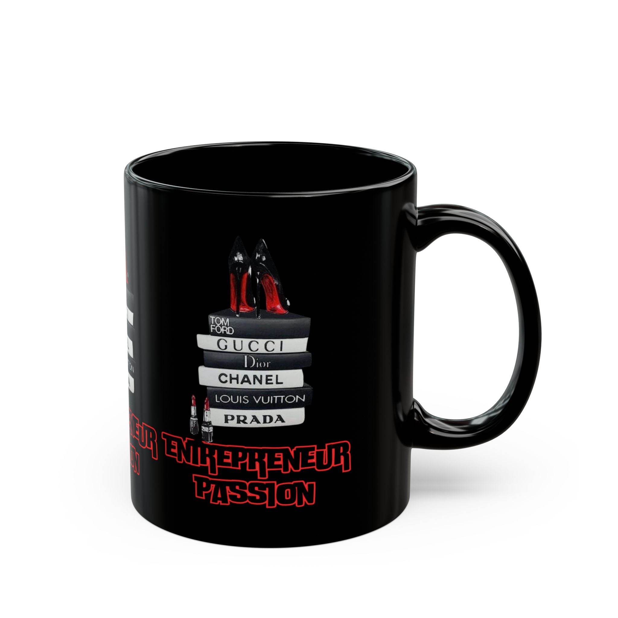 Chic Entrepreneur Mug, Fashion Lover Coffee Mug, Stylish Gift for Her, Black Coffee Cup, Motivational Quote Mug