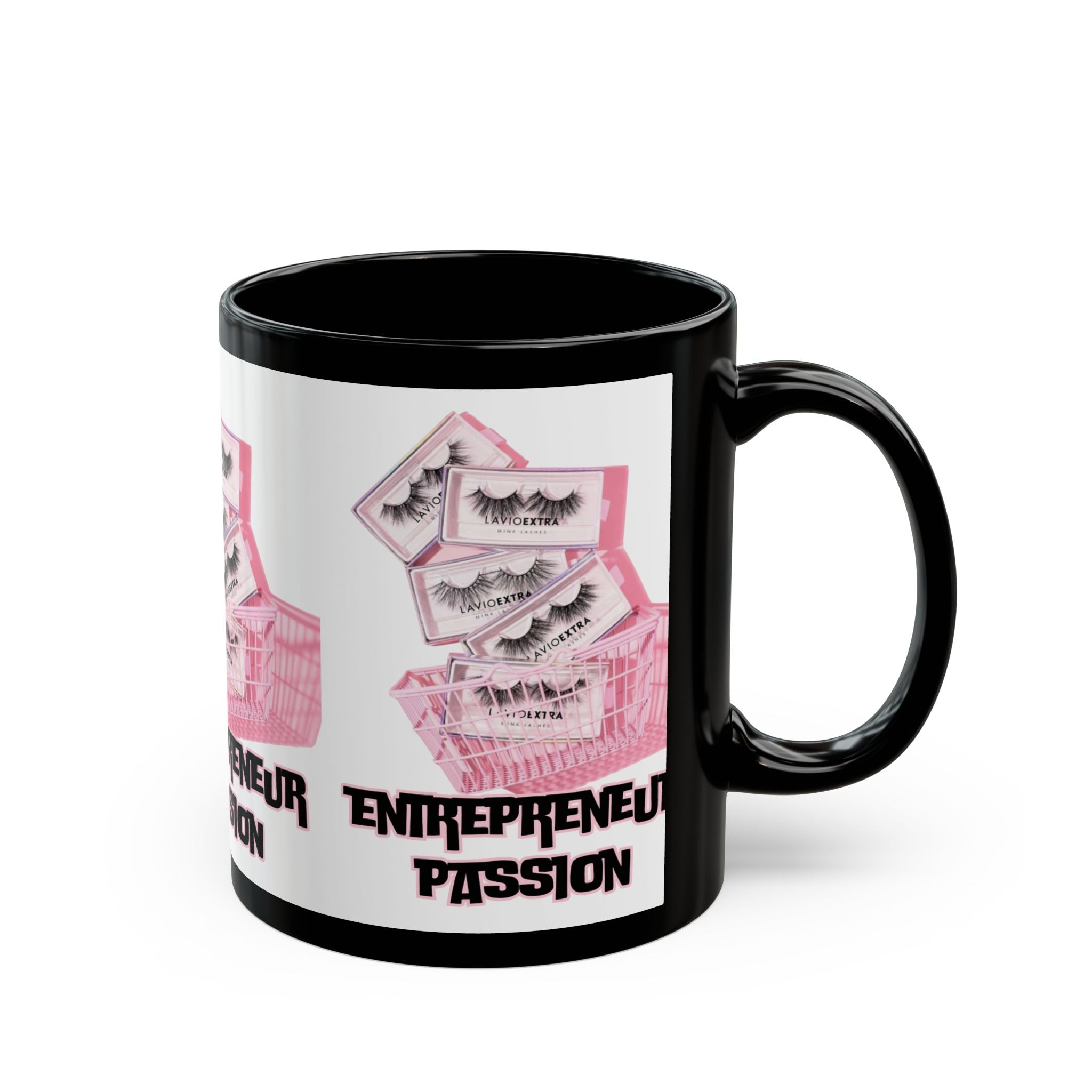 Entrepreneur Passion Mug | Pink Lash Design Coffee Cup, Gift for Business Owners, Motivational Desk Decor, Self-Care Starts Here