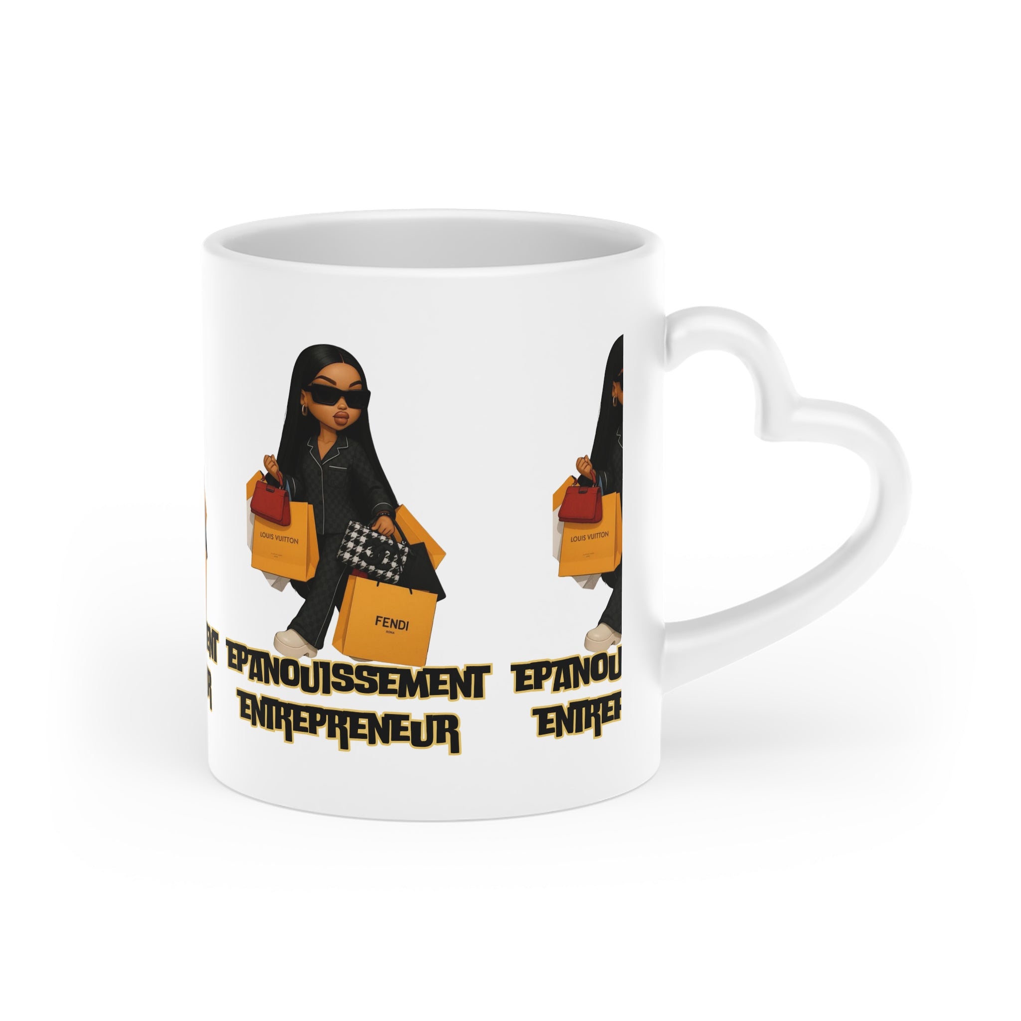 Empowered Entrepreneur Heart-Shaped Mug | Gift for Boss Ladies | Unique Coffee Cup | Motivational Drinkware | Small Business Owner Mug